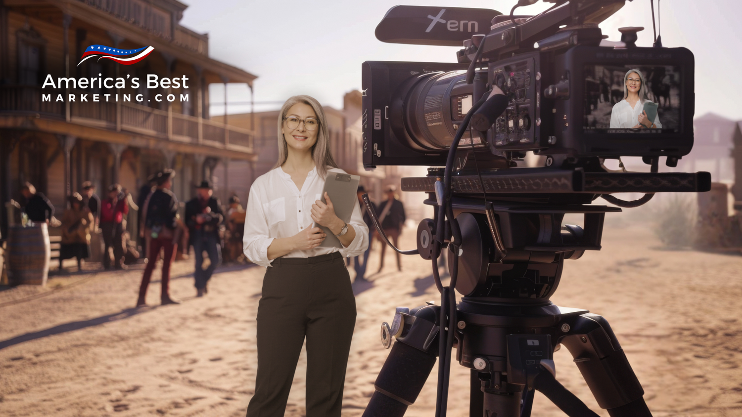 Real estate agent recording a short market update video on a phone with a small mic.