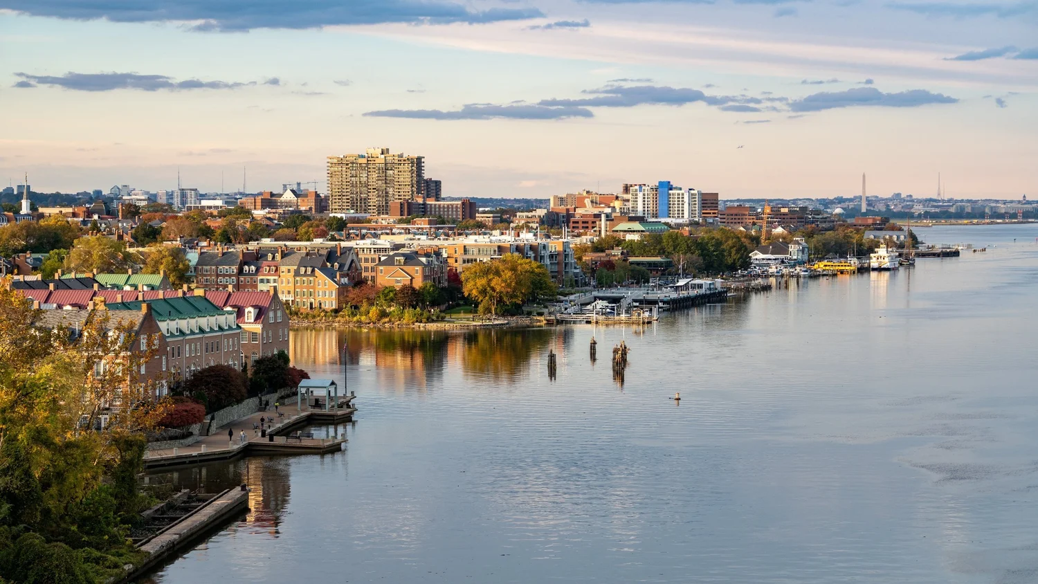 Old Town waterfront in Alexandria showcasing real estate market opportunities