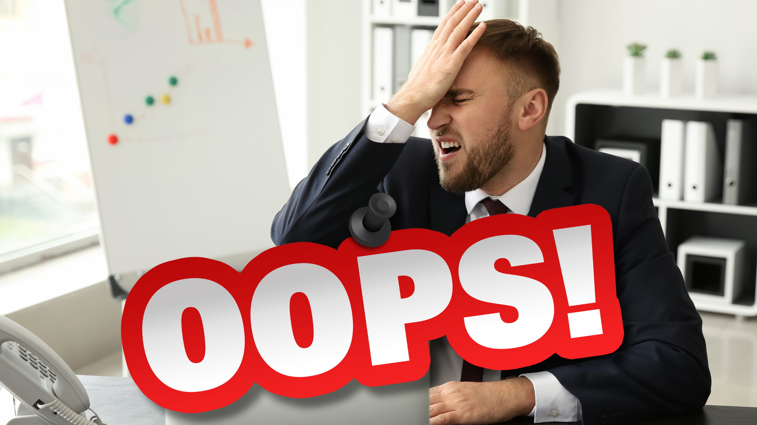 Frustrated Realtor® at desk realizing mistake in real estate lead generation strategy