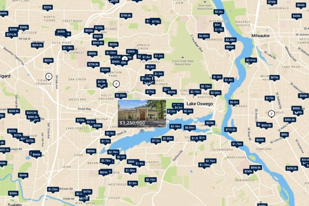 IDX map search and real estate listings on a website