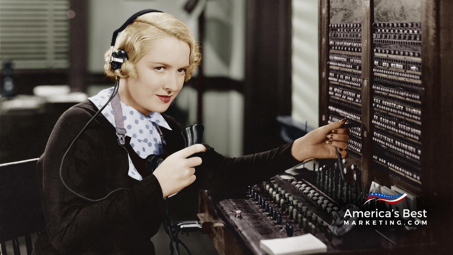 A checklist-style follow-up calendar displayed beside a CRM screen and a stack of postcards.