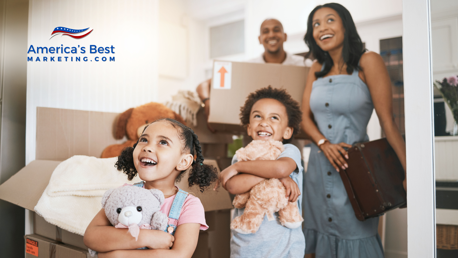 Dark ABM blog graphic with headline about building a relocation lead engine in your city.