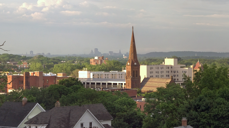 Downtown skyline in New Britain showcasing real estate market opportunities