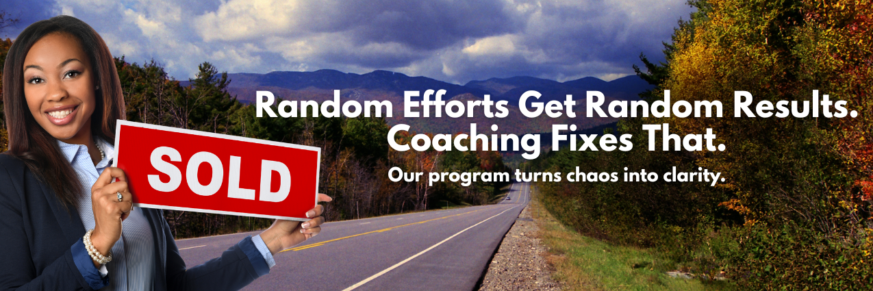 Happy Real Estate Agent holding Sold sign Coaching Program for Realtors® and Real Estate Agents