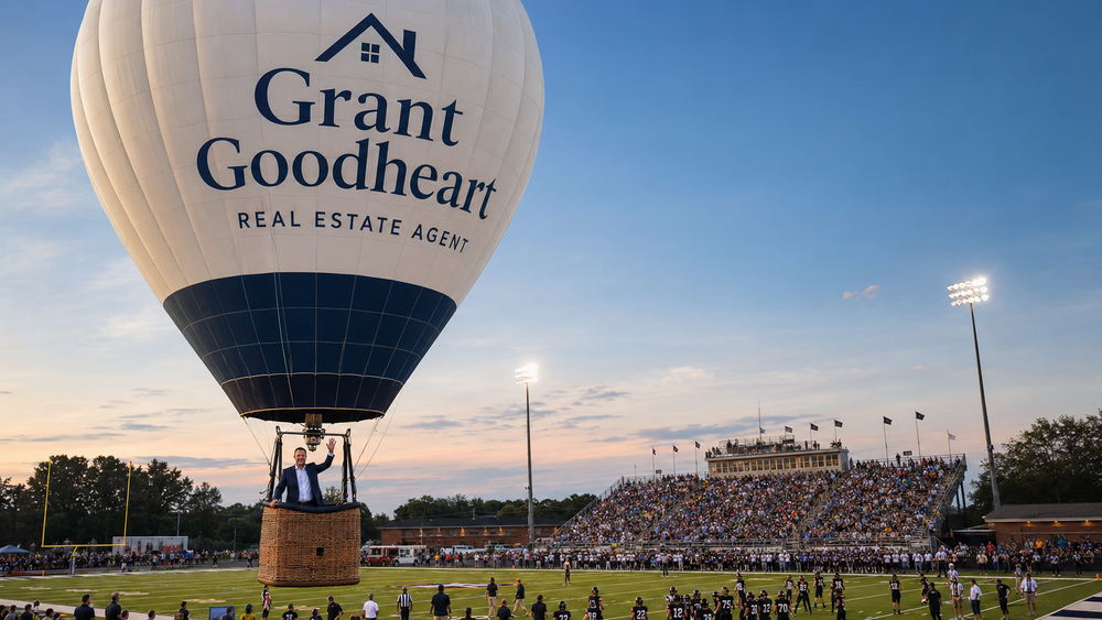 Hot air balloon image representing memorable real estate visibility