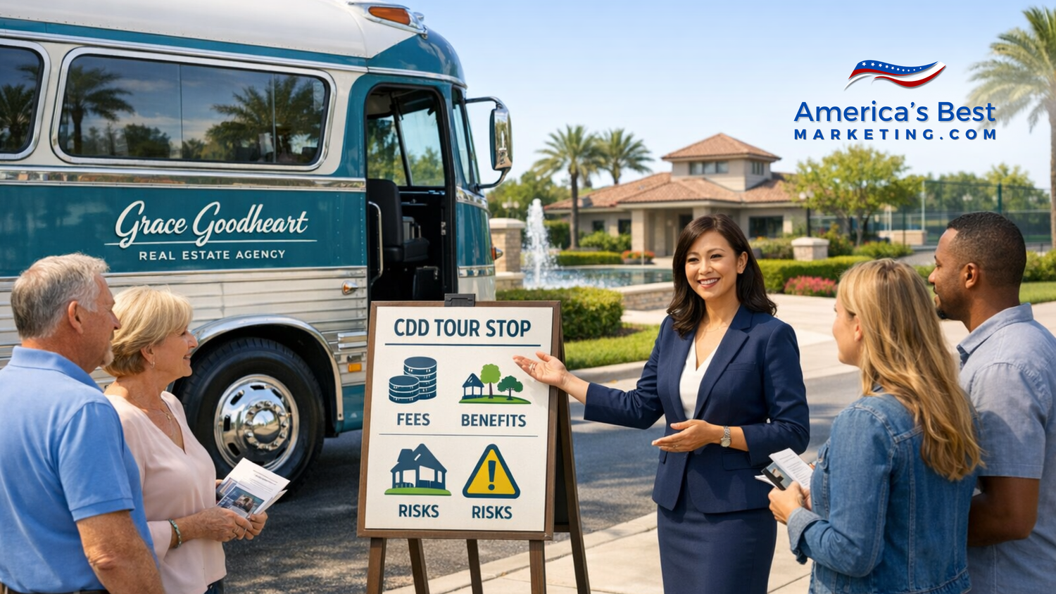 Agent reviewing a property tax bill with a relocating buyer at a kitchen table.
