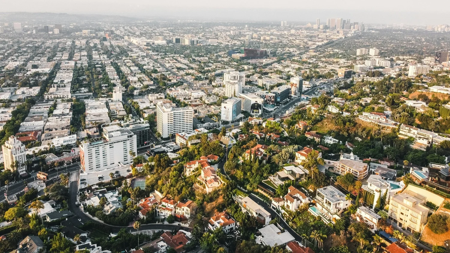 Landmarks and palm lined streets in Beverly Hills showcasing real estate market opportunities