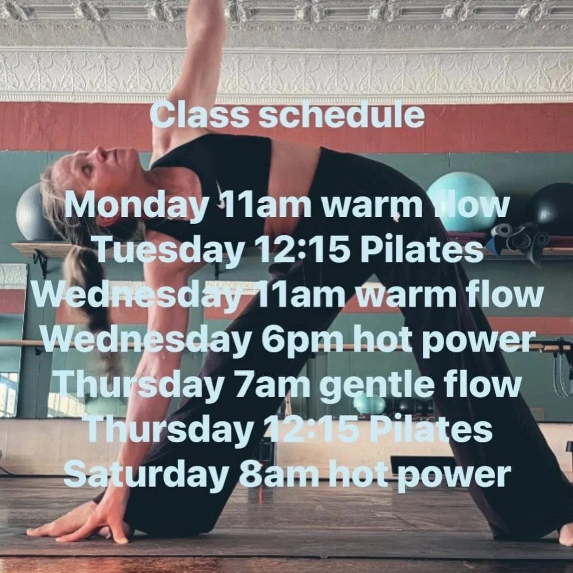 Our current class schedule! See you on the mat. 🧘&zwj;♀️