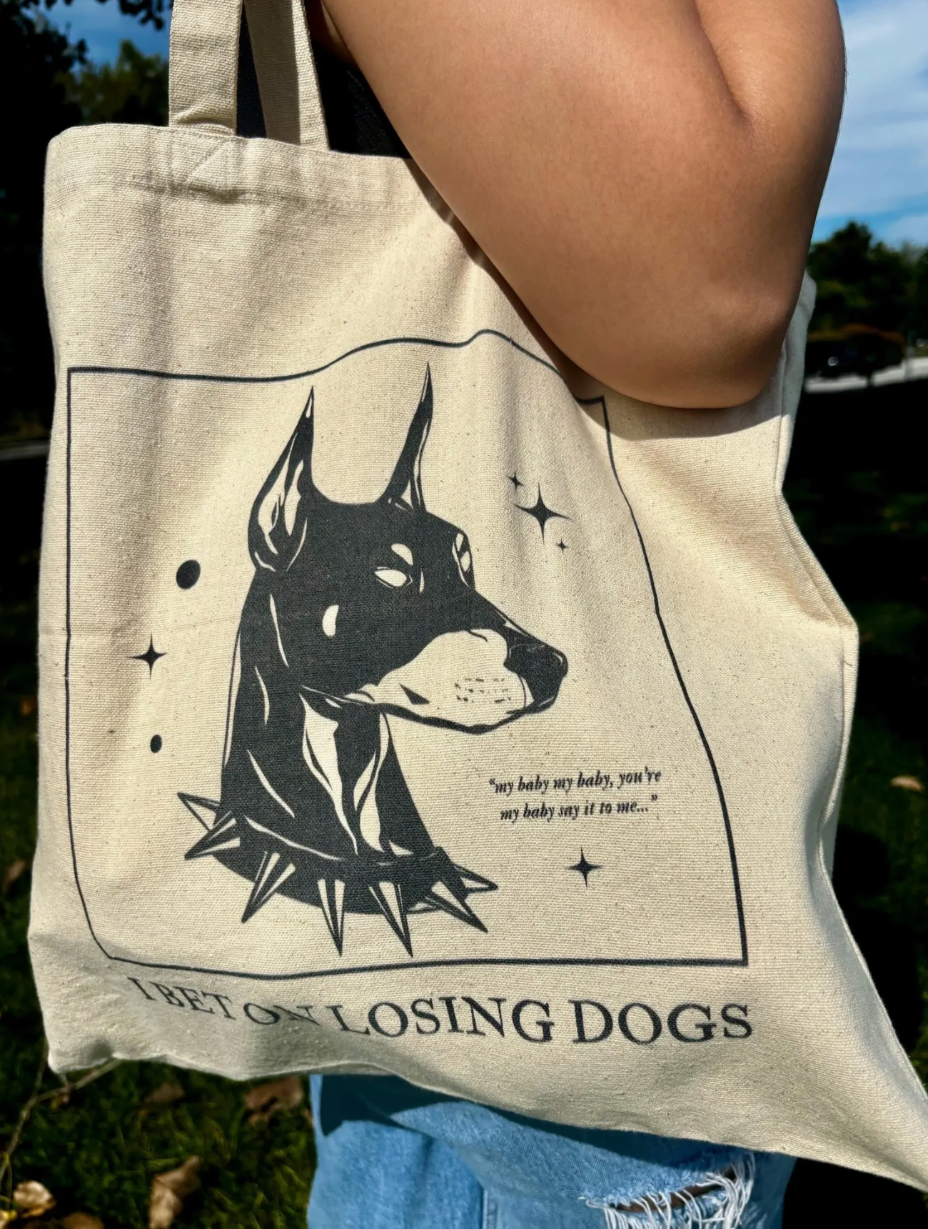 'I Bet On Losing Dogs' Mitski Merch Canvas Tote Bag