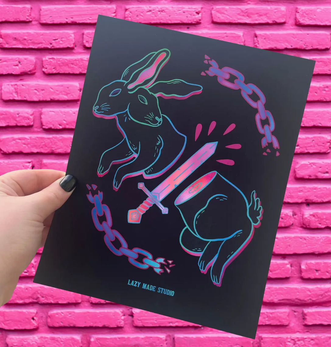 Slashed Rabbit Print 8 x 10