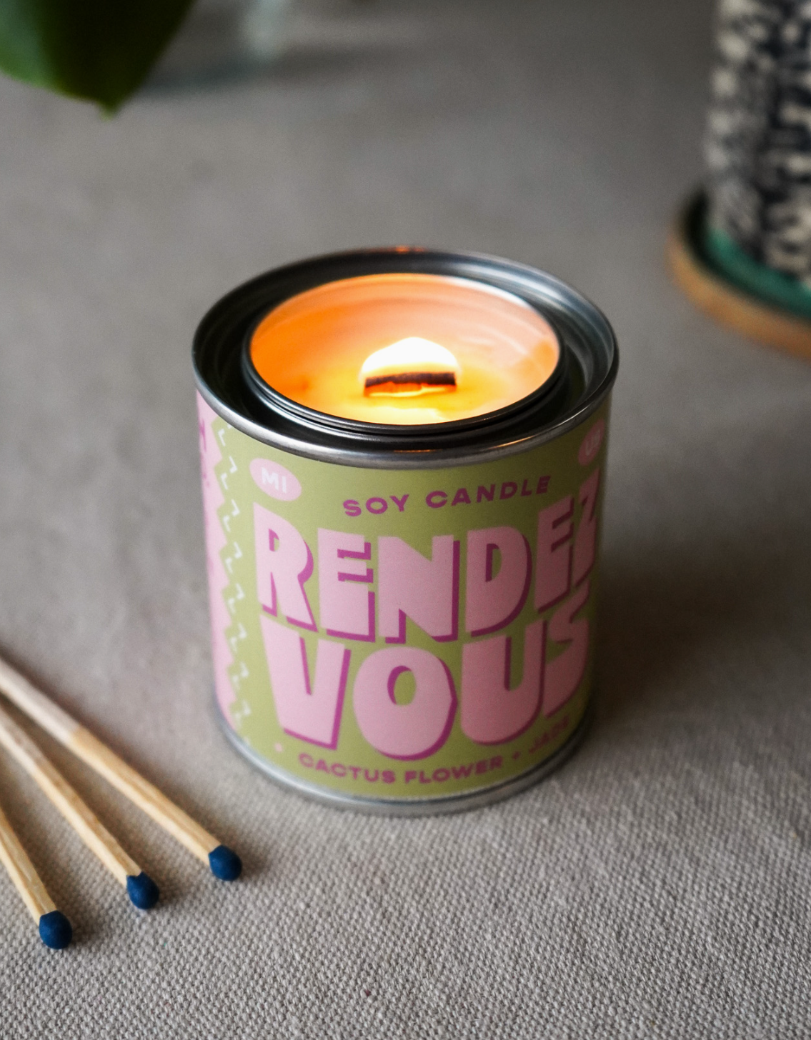 Ambush Candle Co. Rendezvous Cactus Flower + Jade Soy Candle