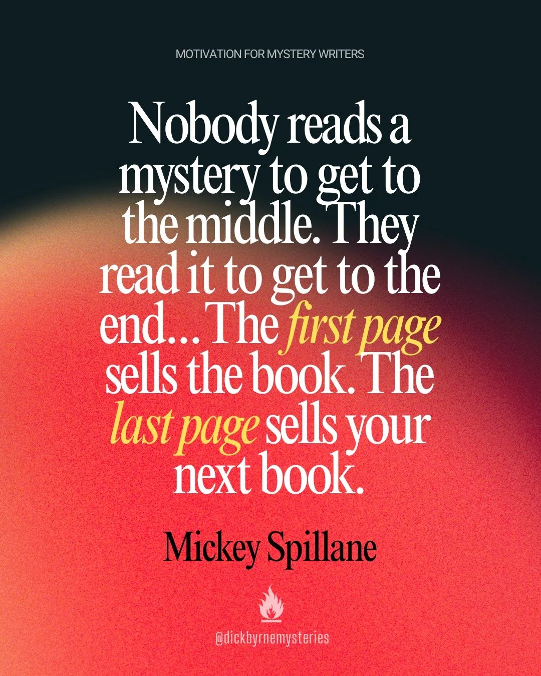 🏁 It's no wonder that endings are so damned difficult to get right!

#writingmotivation #mickeyspillane #writersofinstagram #amwriting #writingcommunity #writinginspiration #authorsofinstagram #creativewriting #writinglife