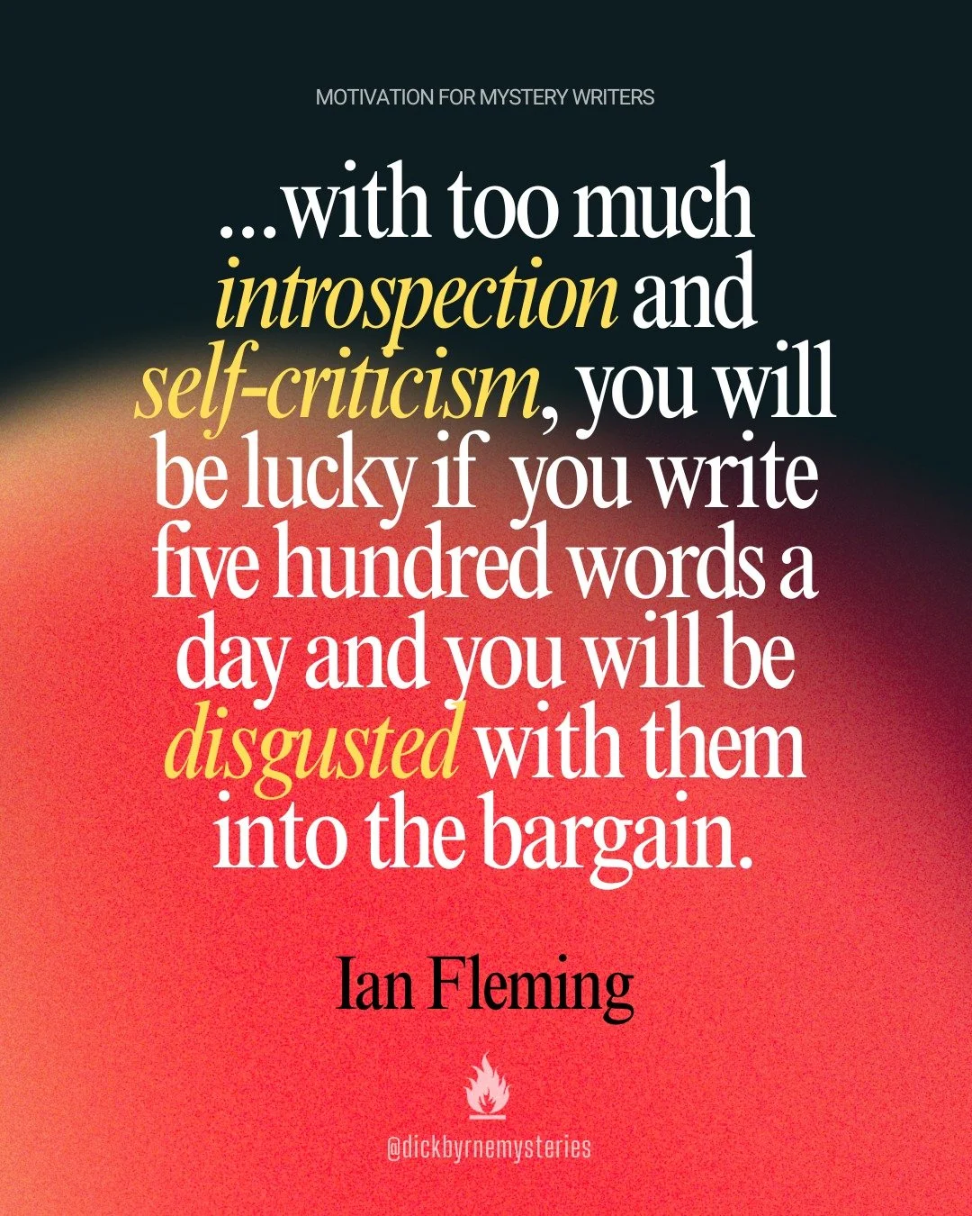 🔥 "If you interrupt the writing of fast narrative..." you'll suffer the consequences!

#writingmotivation #ianfleming #writersofinstagram #amwriting #writingcommunity #writinginspiration #authorsofinstagram #creativewriting #writinglife
