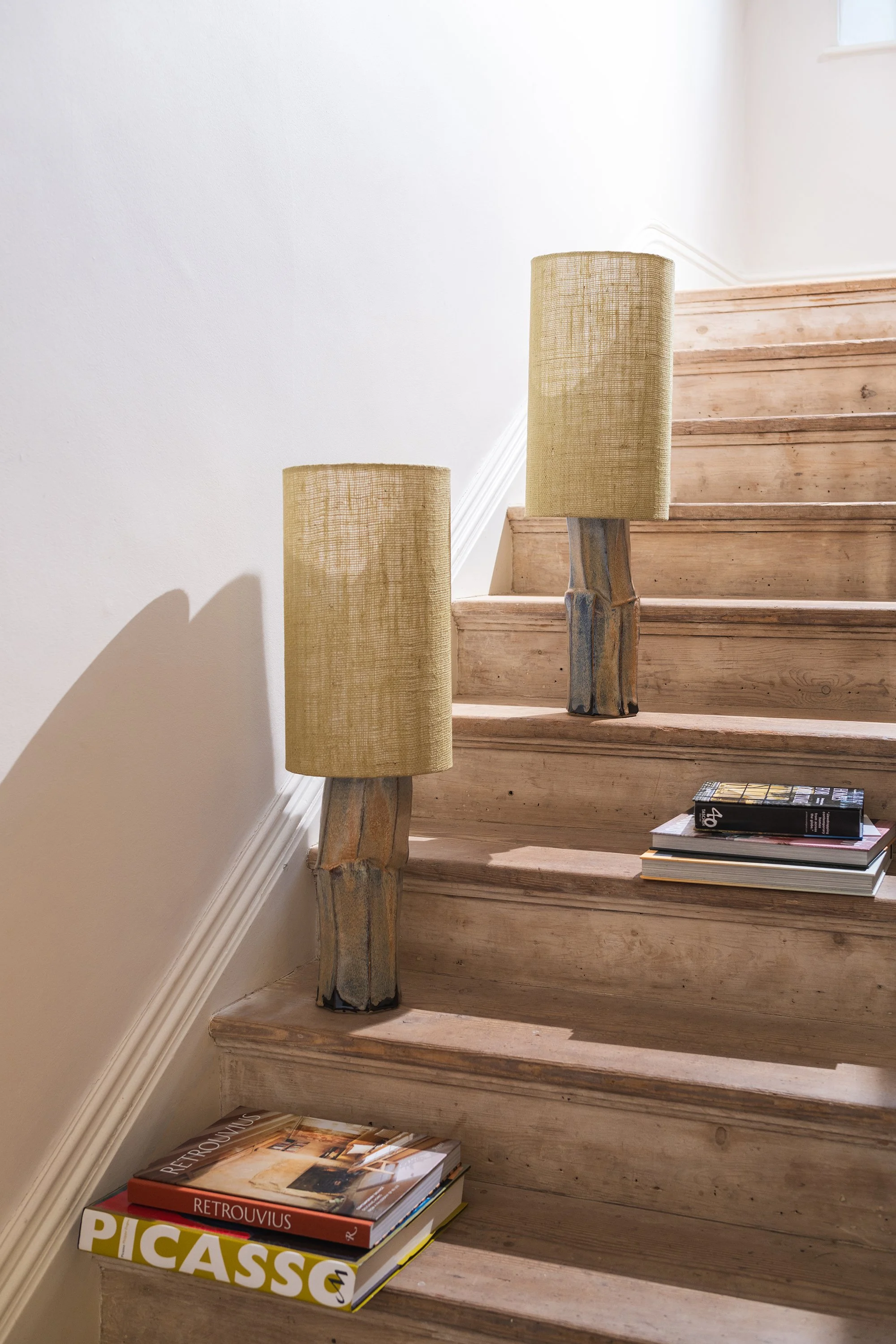 Adam Ross Faceted Stoneware Lamp