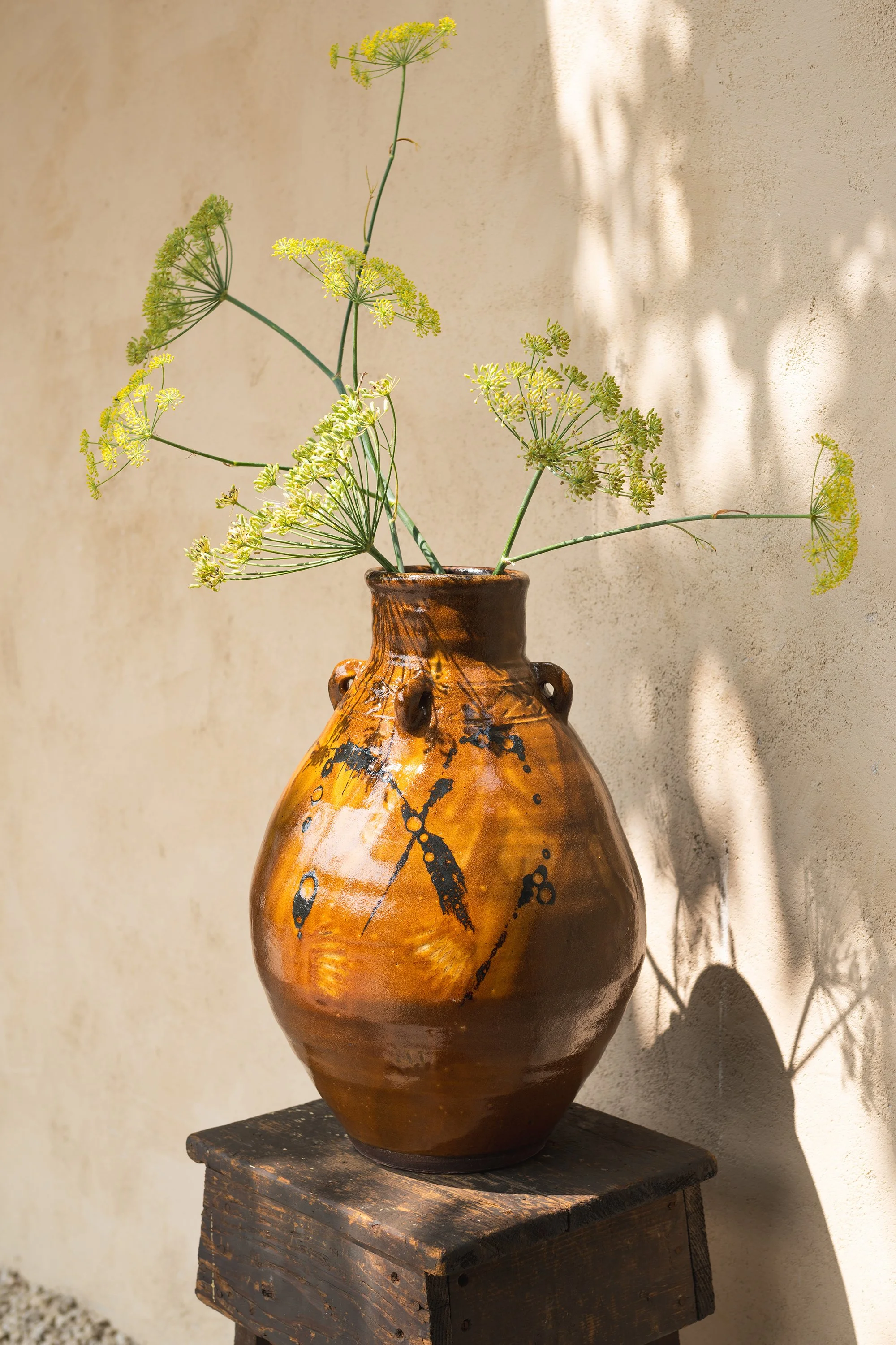 Joshua Williams Large Amber Bottle Vase