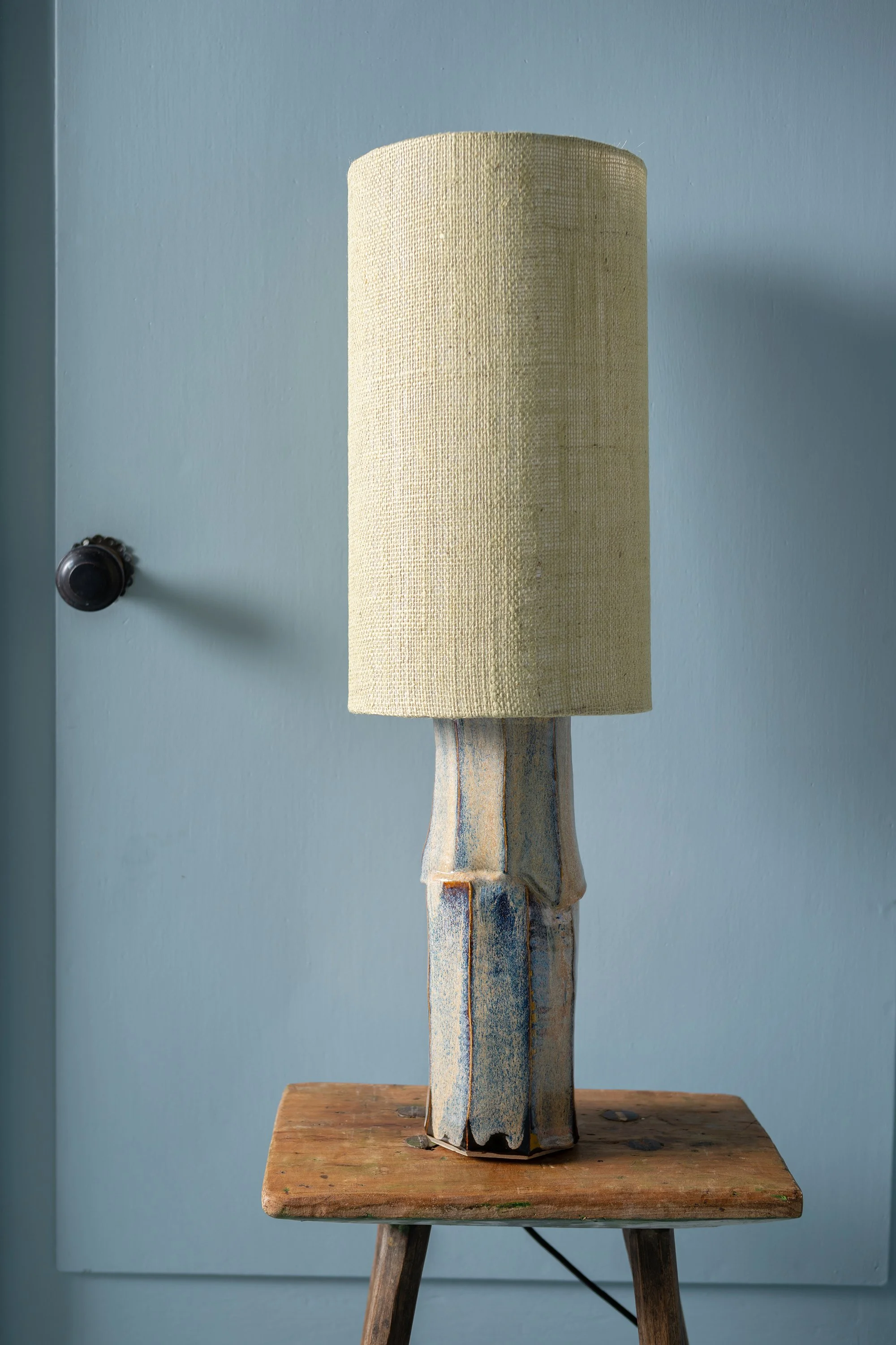 Adam Ross Faceted Stoneware Lamp