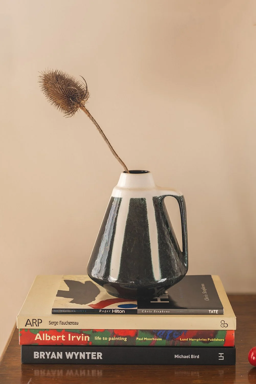 Mid-Century Black and White Ceramic Jug