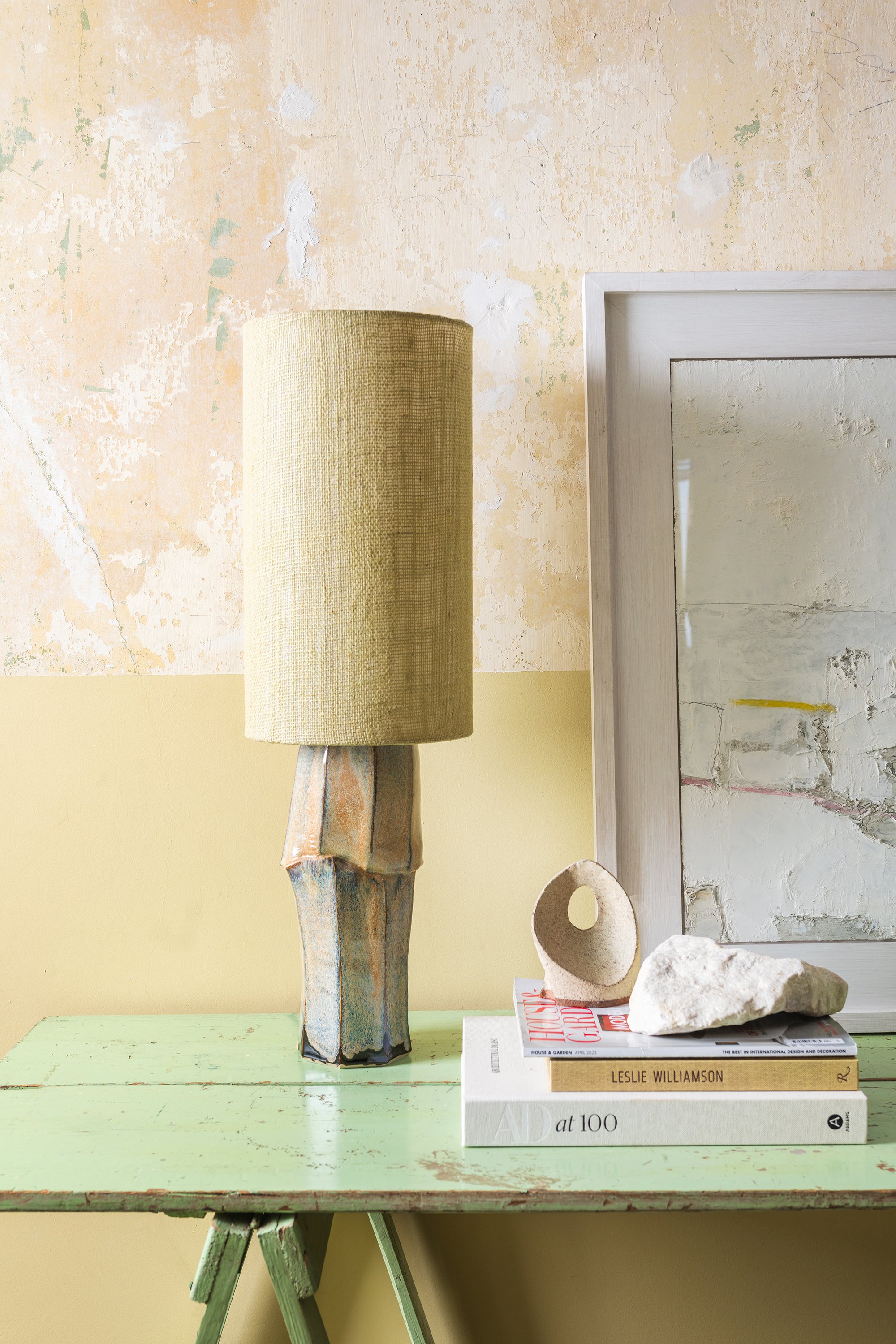 Adam Ross Faceted Stoneware Lamp