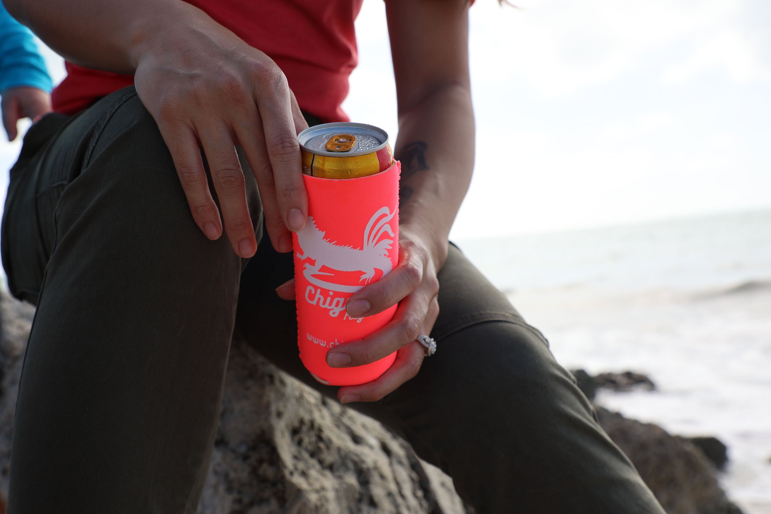 Chiguana Slim Can Koozie | Coral