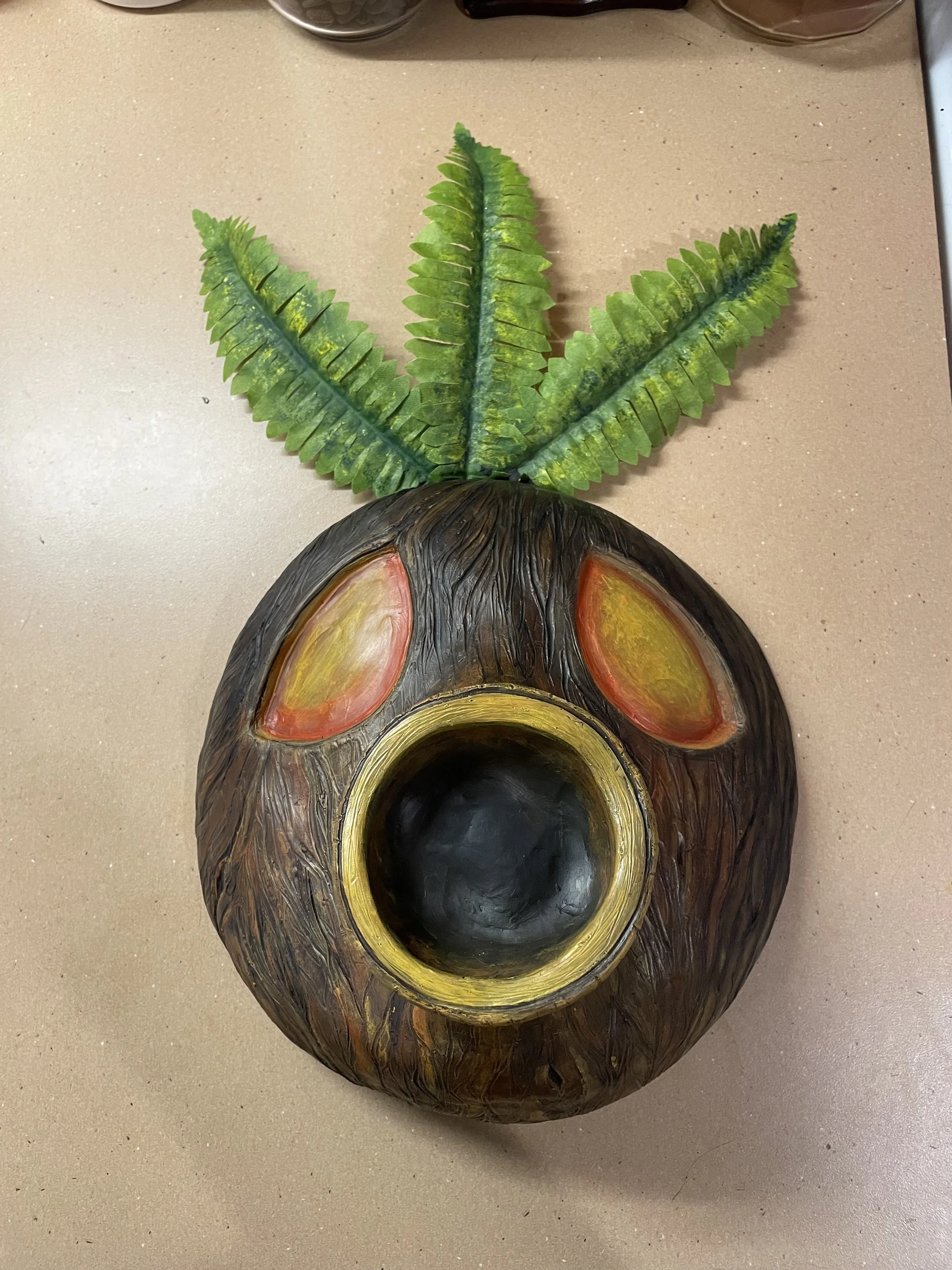 Deku Scrub Mask (From Legend of Zelda Majoras Mask) | Resin, Acrylic paint, Fabric (Sculpted   Mold   Resin Slush Cast)