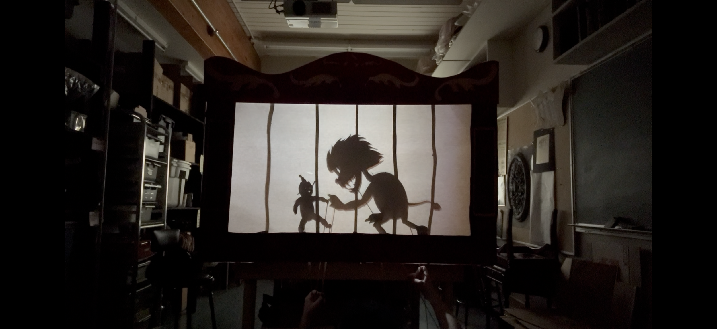Shadow Puppet Theatre and Puppets | Foam-core, Cardboard, Acrylic Paint | Fruitcake | Short Film | Dir. Lee Funnell