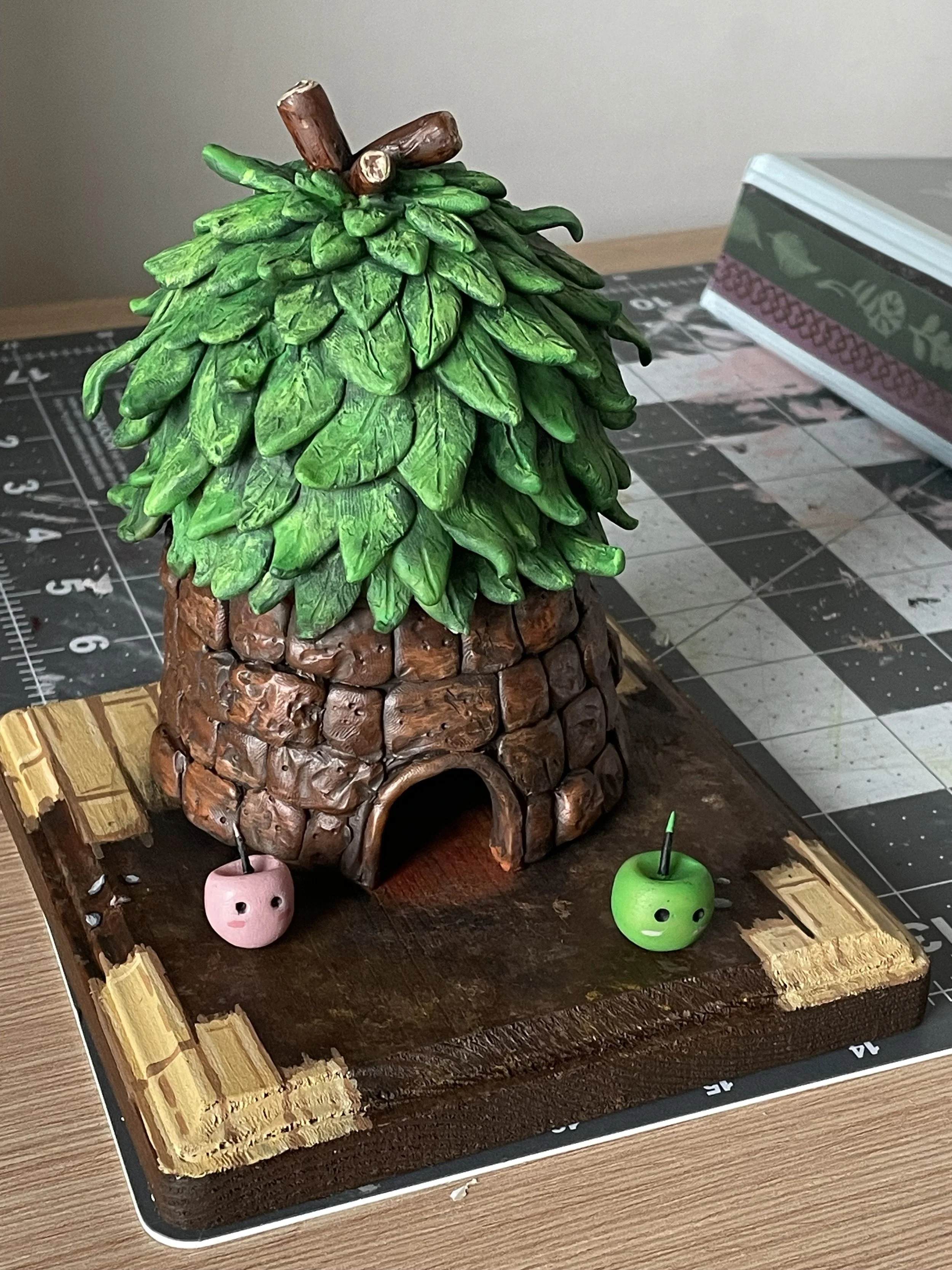 Junimo Hut (From Stardew Valley) | Polymer Clay, Wood, Acrylic Paint
