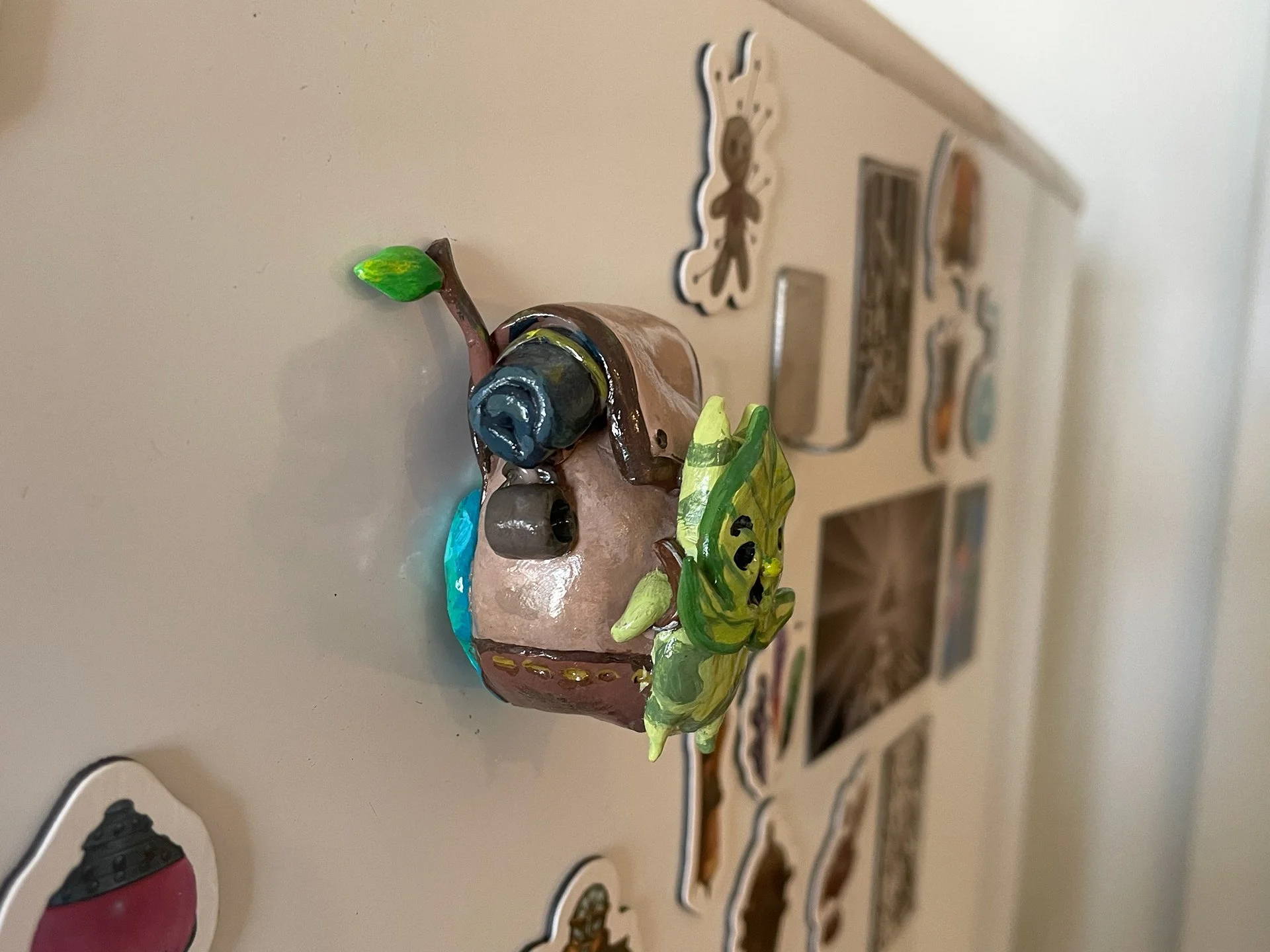 Korok (From Legend of Zelda: Tears of the Kingdom) | Polymer Clay, Acrylic Paint, Magnet