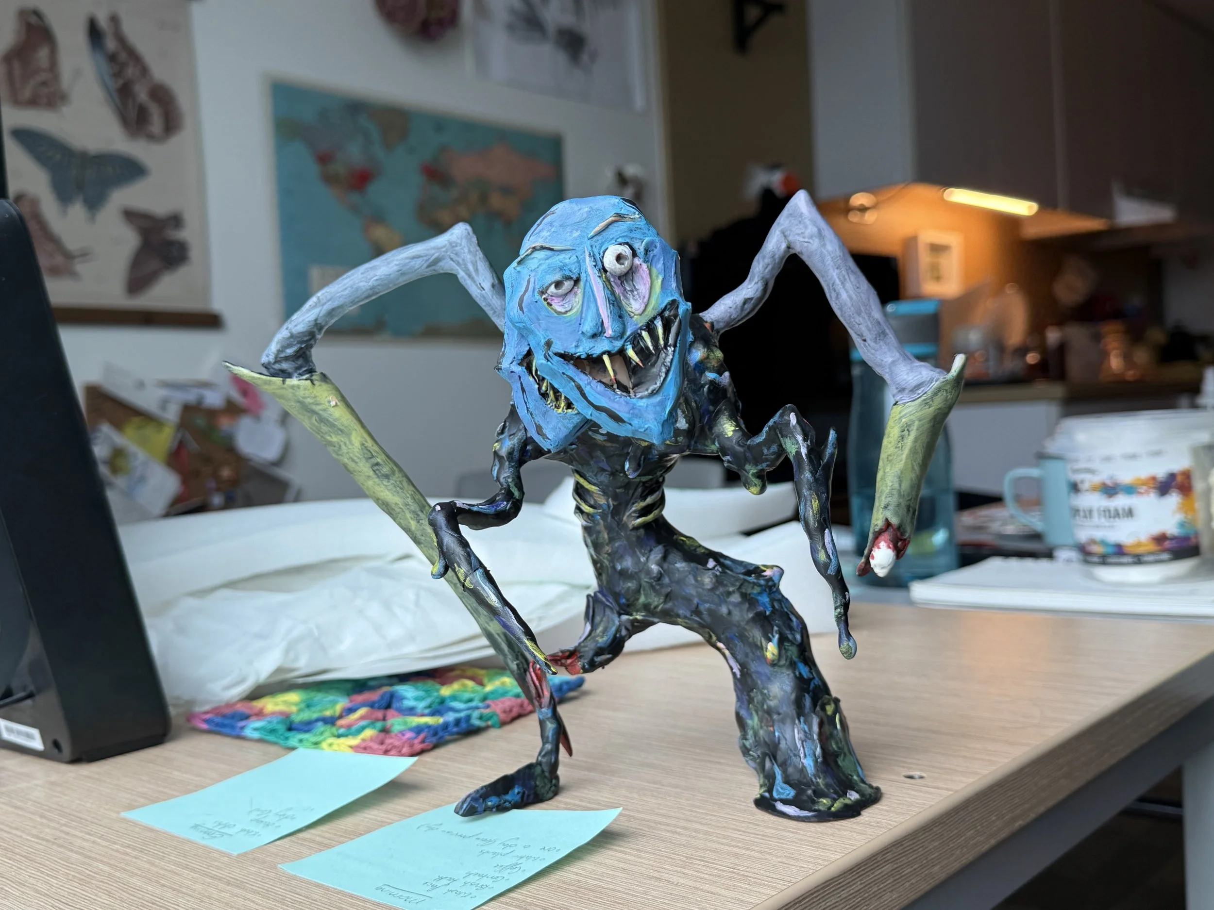 Ghoul | Puppet Prototype | Polymer Clay. Acrylic Paint