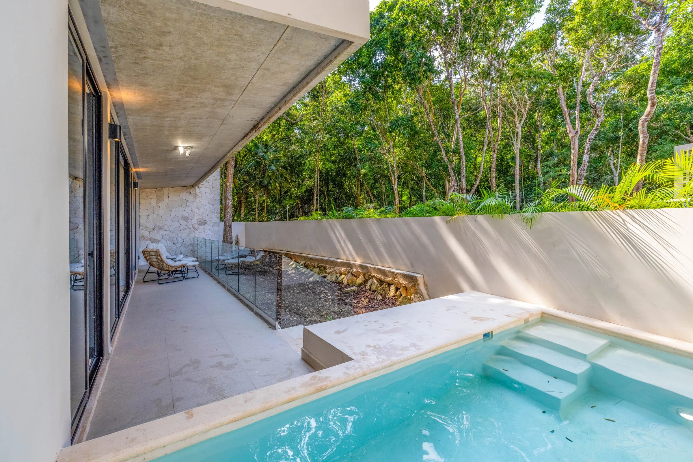 Enclosed yard and private pool