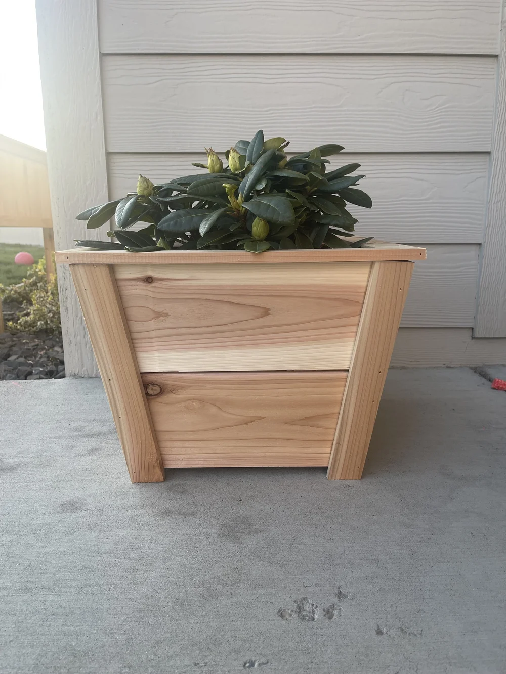 Tapered Cedar Planter Box  Rugged Bitterroot Creations Woodworking