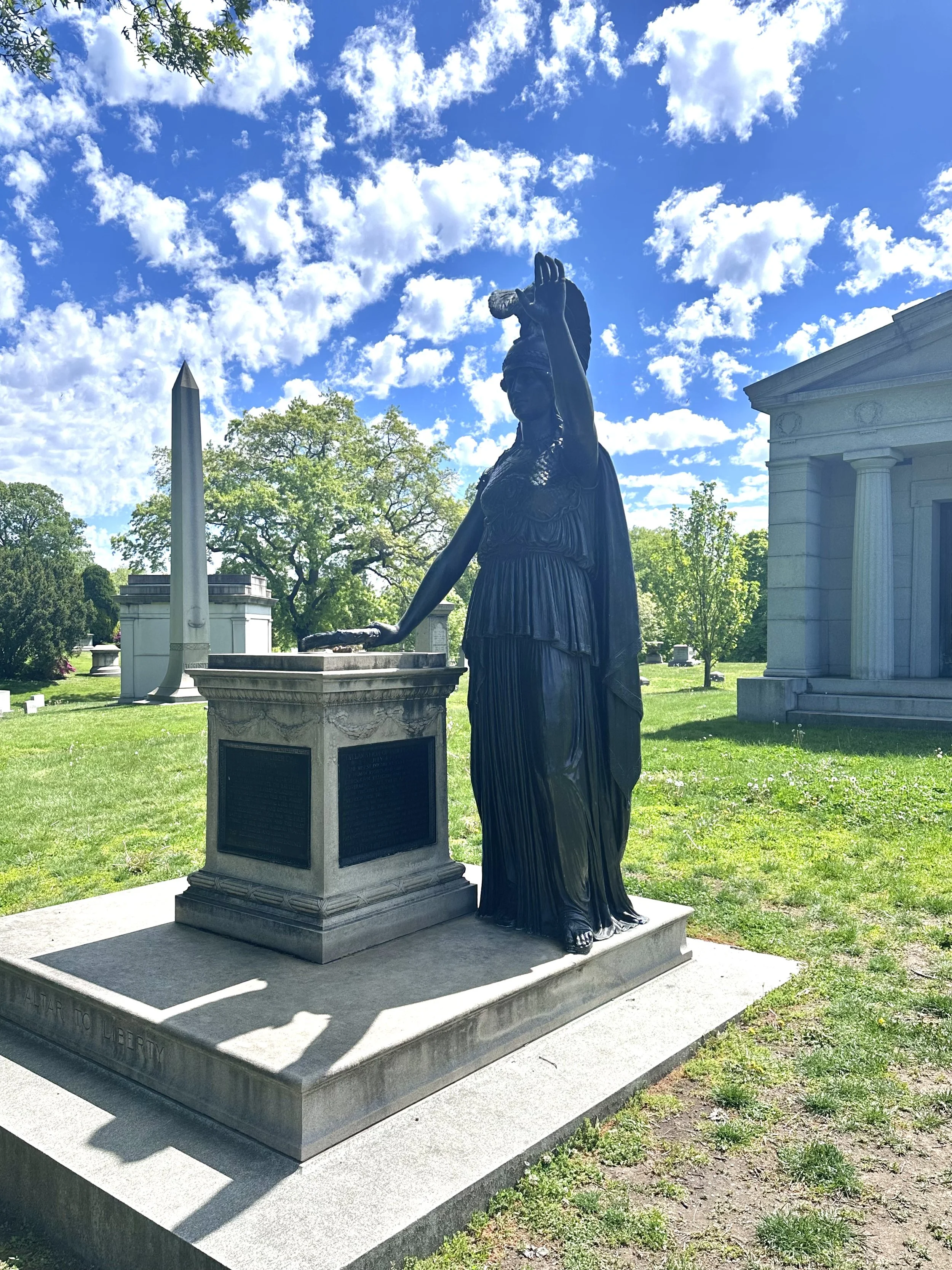Goddess Minerva hailing the Statue of Liberty