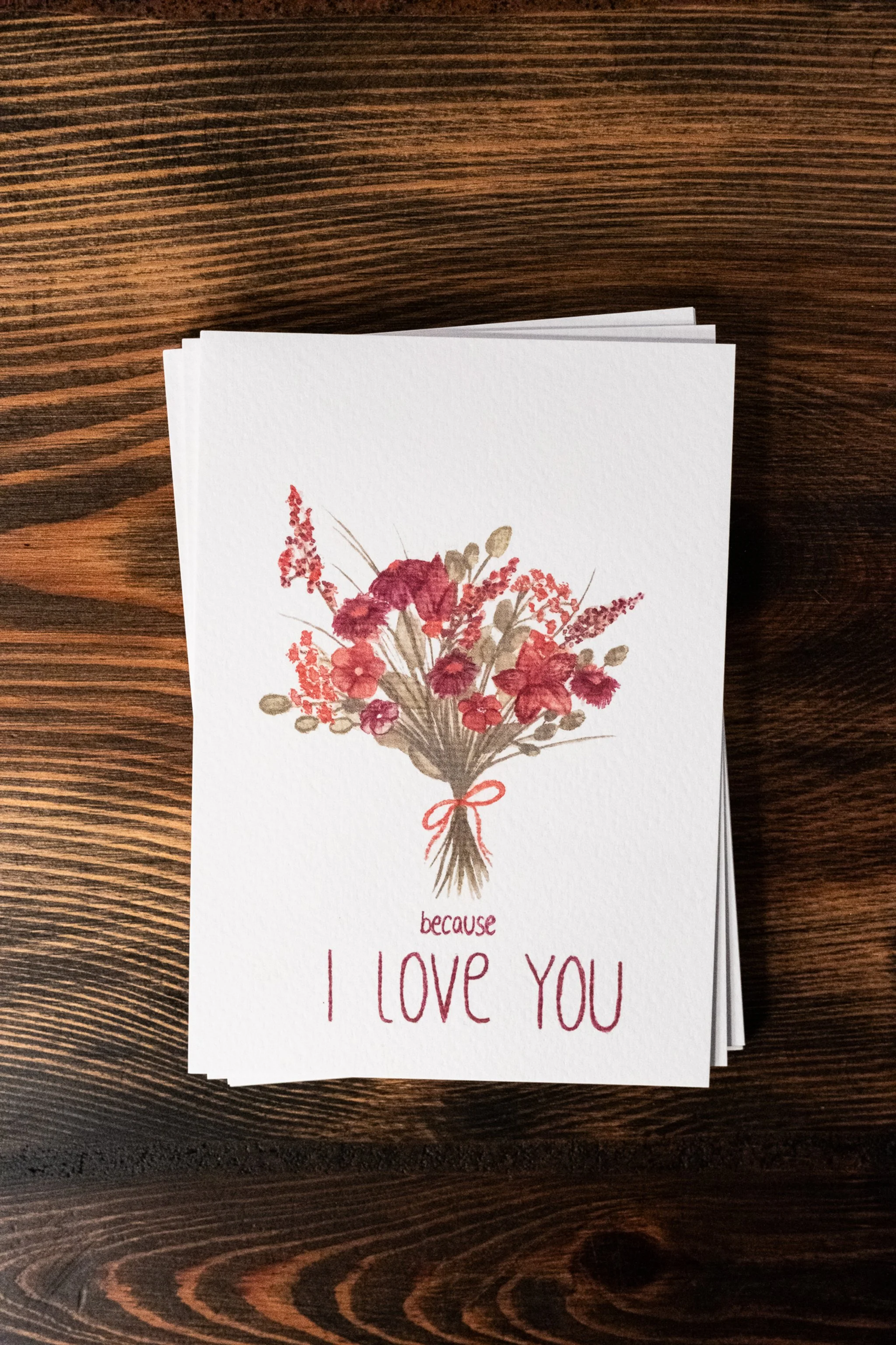 Postkarte "because I love you"