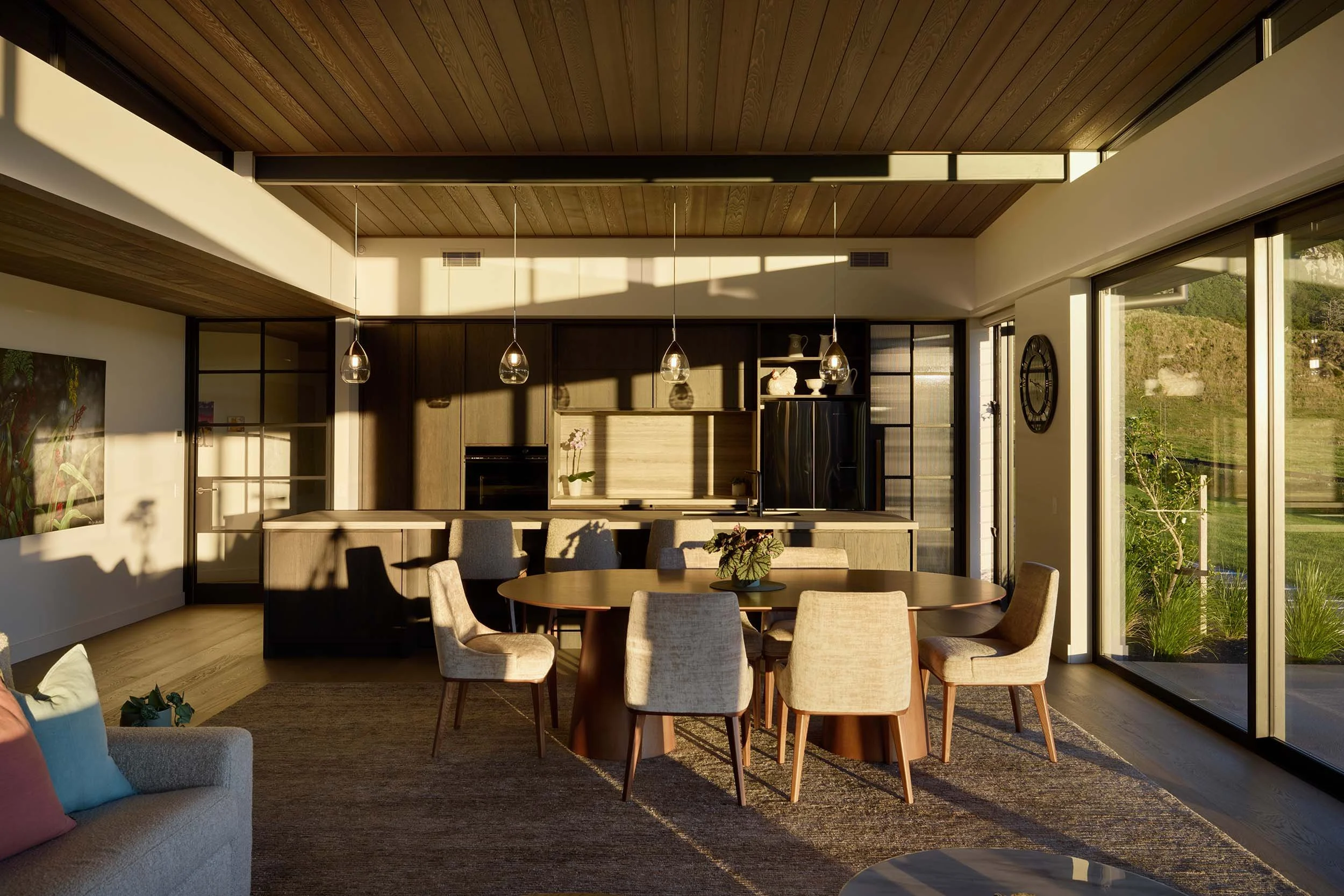 Stunning material palette of earthy colours in the kitchen