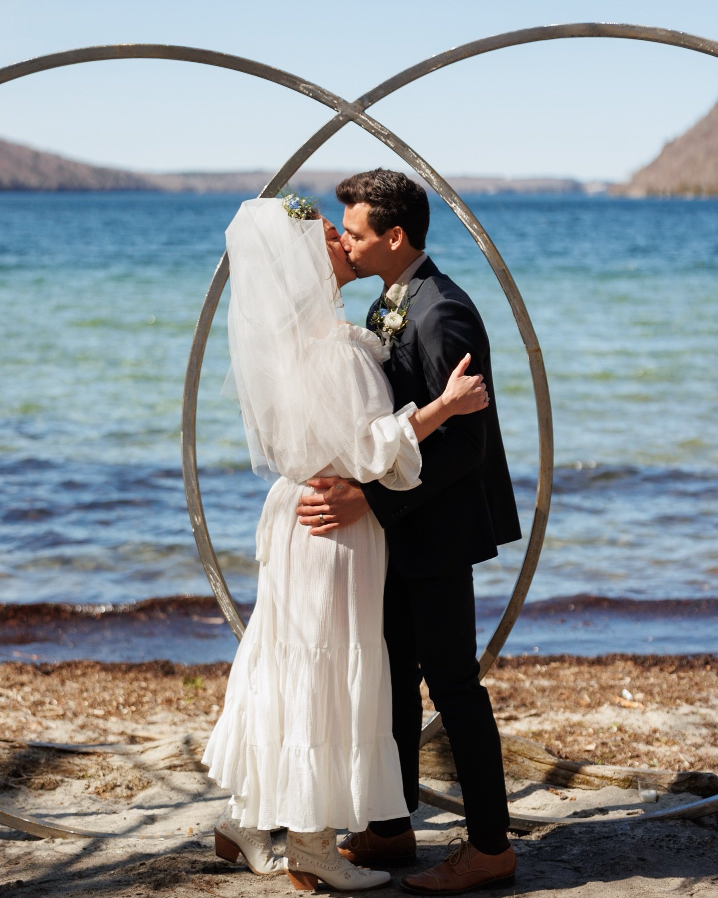 I am so excited that this elopement was nominated as one of @vermontweddings best elopements of 2024!  Ashley and Mark traveled to Vermont from Pennsylvania, towing their custom camper, with an amazing celestial inspired metal arbor that Mark made hi