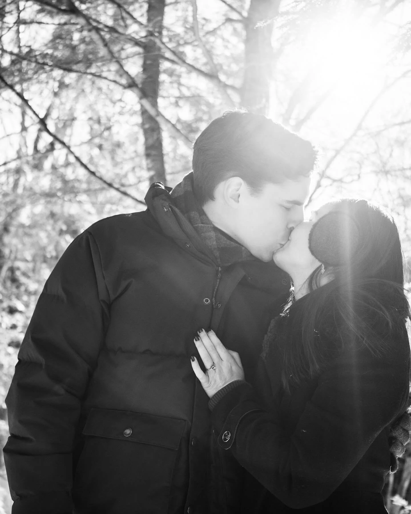 Ben &amp; Clio are getting married today! 💛 It&rsquo;s a gorgeous summer day &mdash; a big contrast from their engagement session, when Ben shoveled paths through three feet of snow so we could shoot in their favorite spots ❄️🛷

These two have a lo