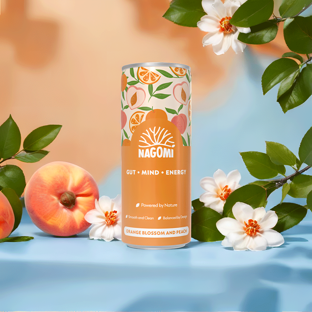 Nagomi Orange Blossom and Peach surrounded with peach and blossom.