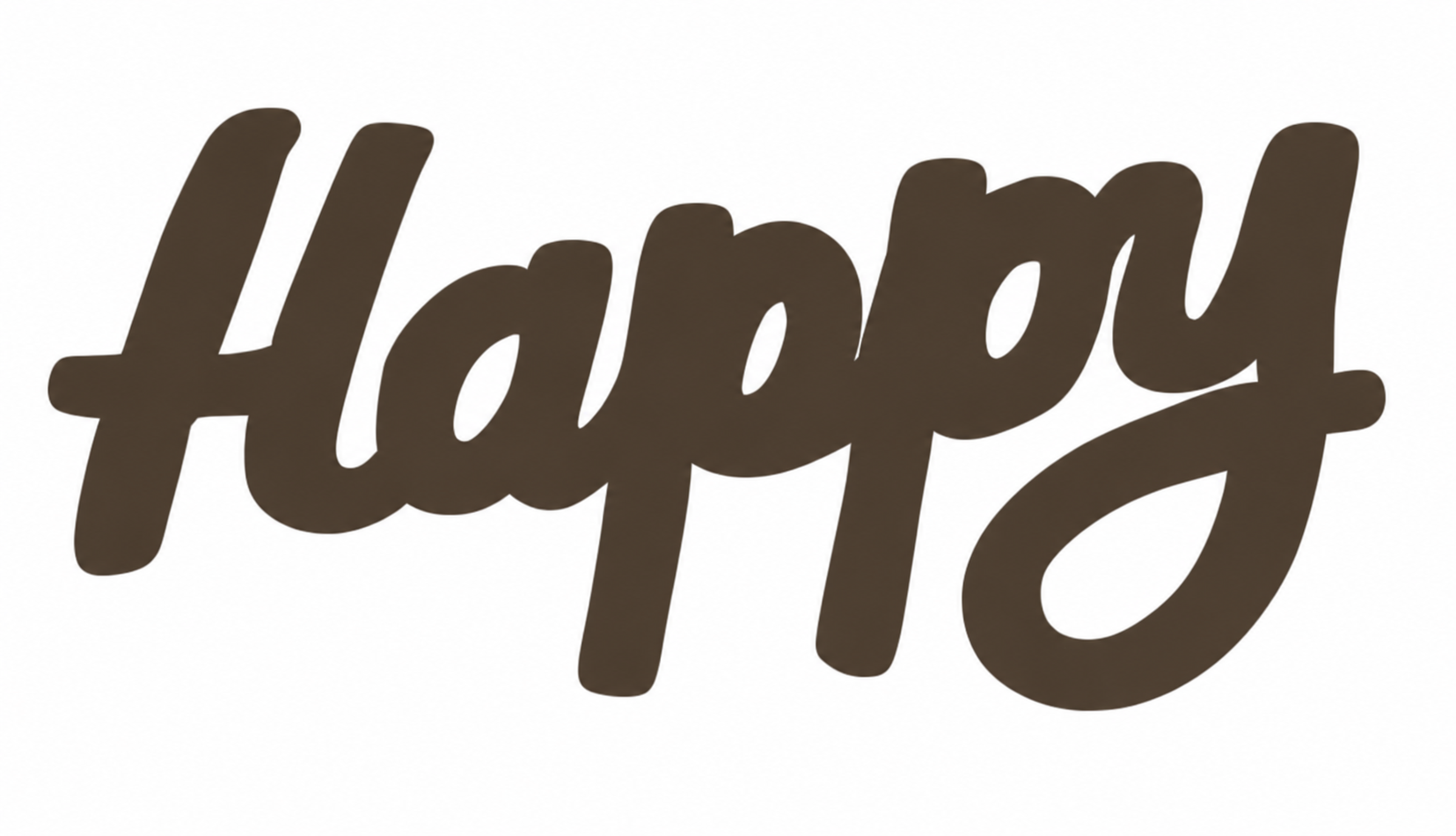 Brown text saying 'Hoppy' in a playful, cursive font on a white background.