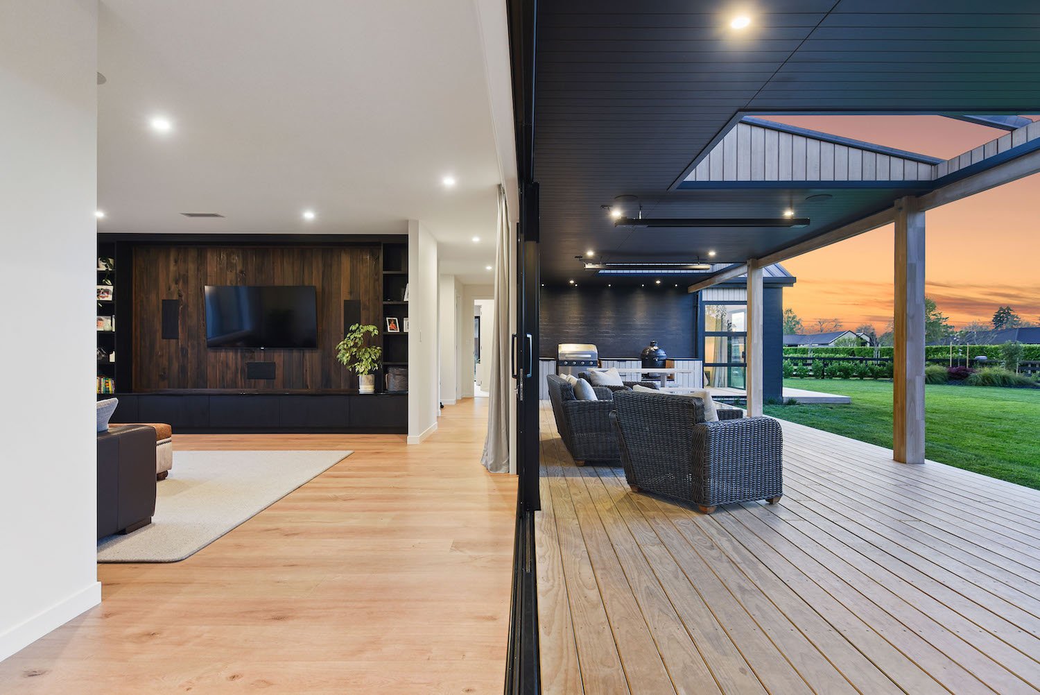 Custom lifestyle home in Waikato featuring open plan living and outdoor entertaining area by MDB Homes