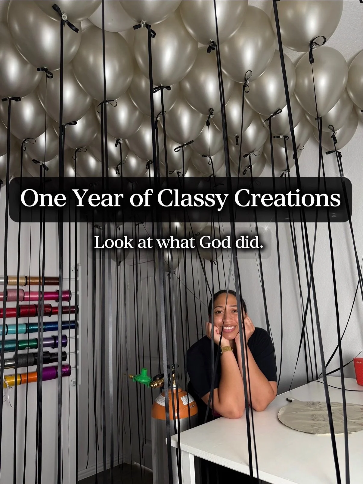 ❤️ ONE YEAR OF CLASSY CREATIONS

Today marks one whole year since I officially started Classy Creations &mdash; and I&rsquo;m standing here in the same craft room where it all began&hellip; surrounded by balloons I once could only dream about booking