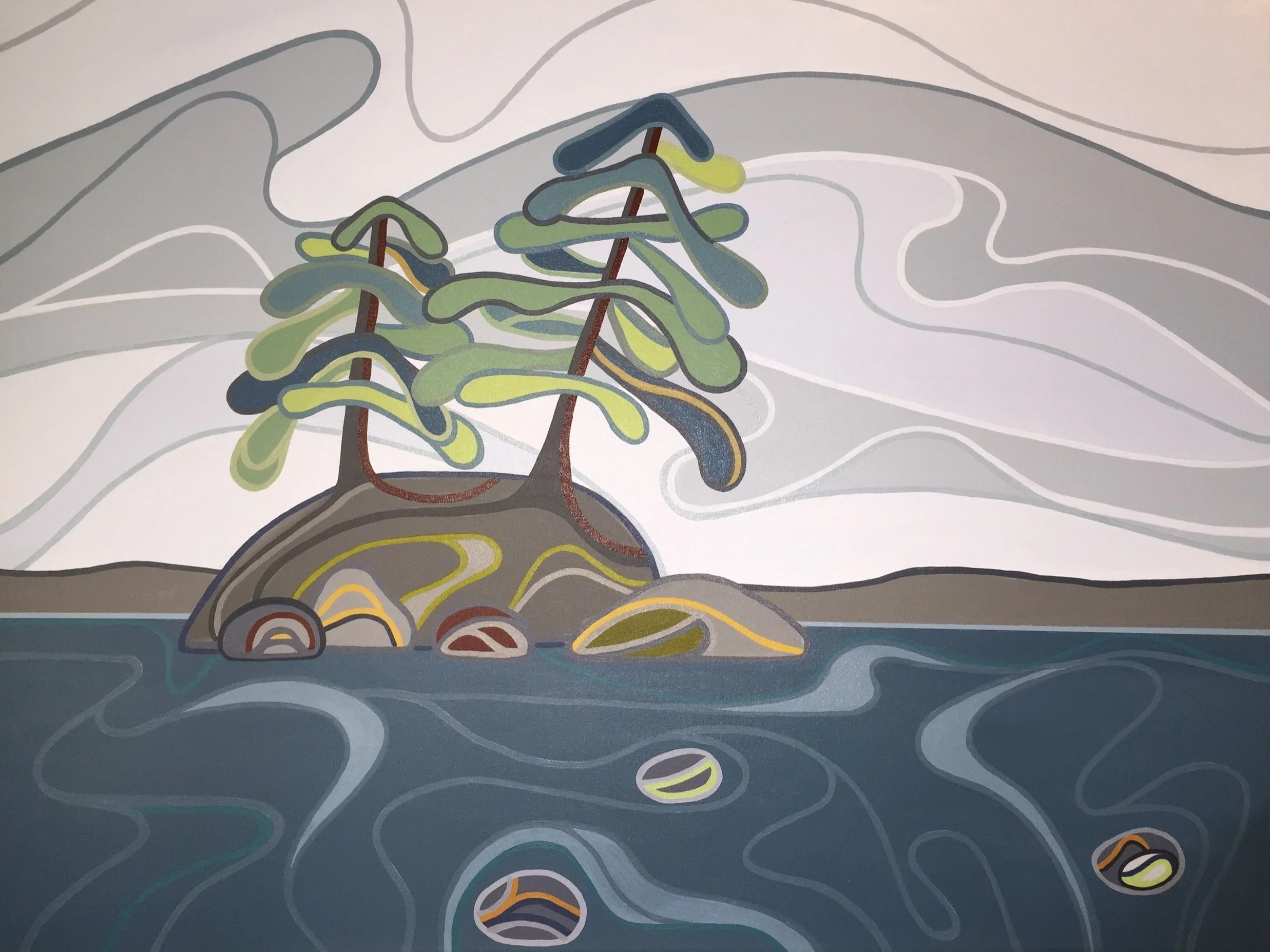 Island hopping, 2019. Acrylic on canvas - 48" x 30"