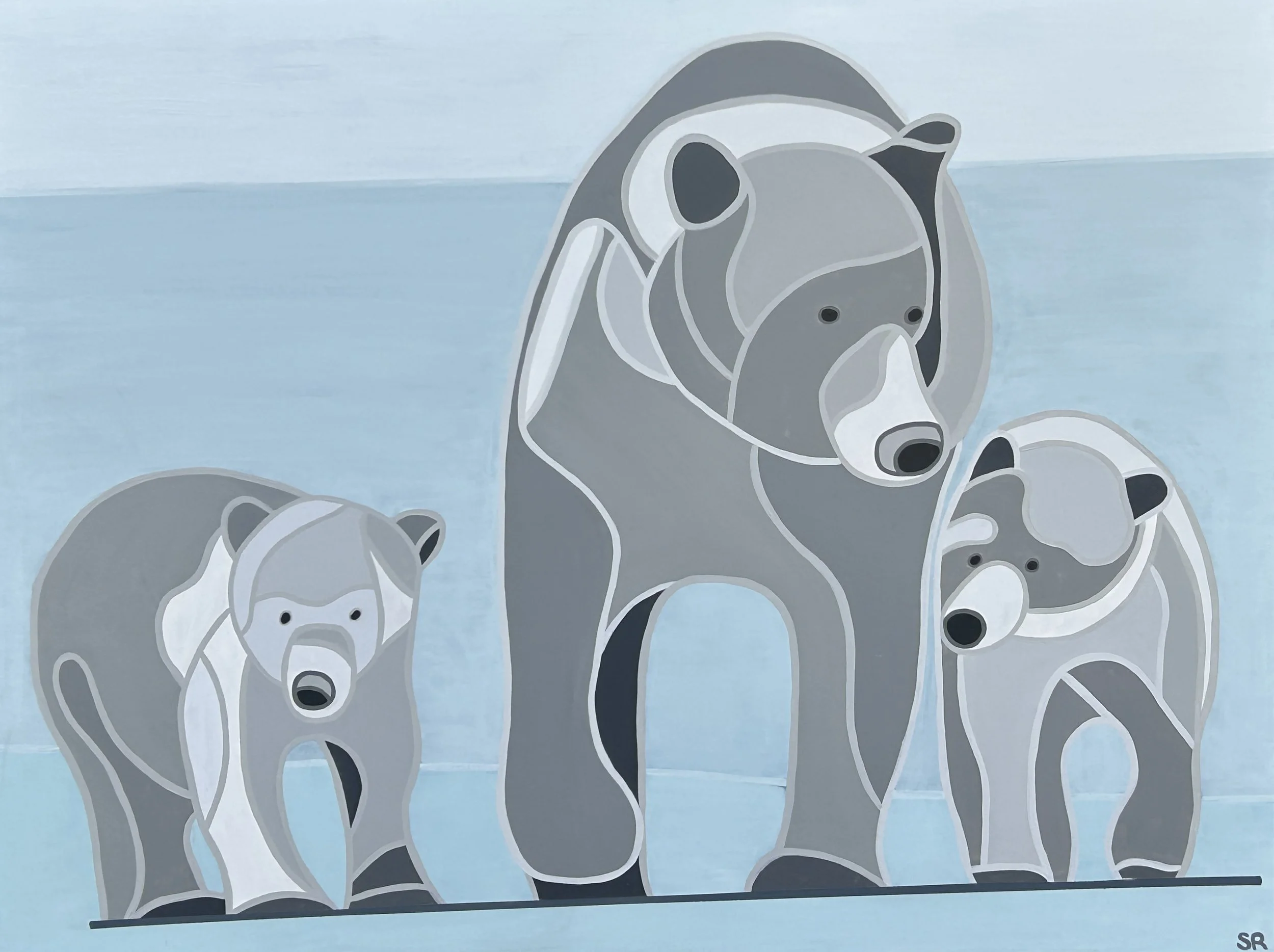 Mama Bear, 2020. Acrylic on birch panel - 48" x 36"