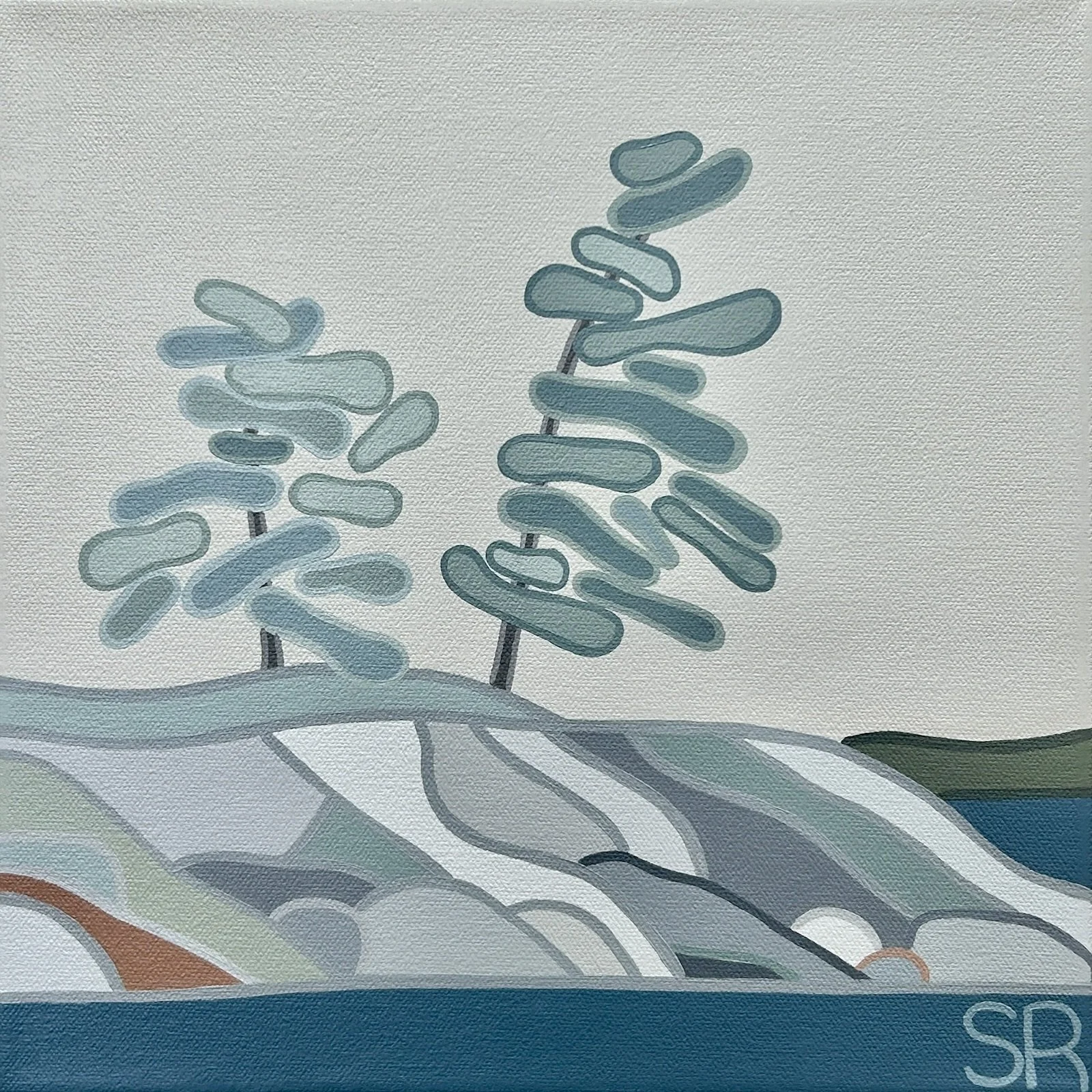 Hanging On, 2026. Acrylic on Canvas - 12" x 12" SOLD