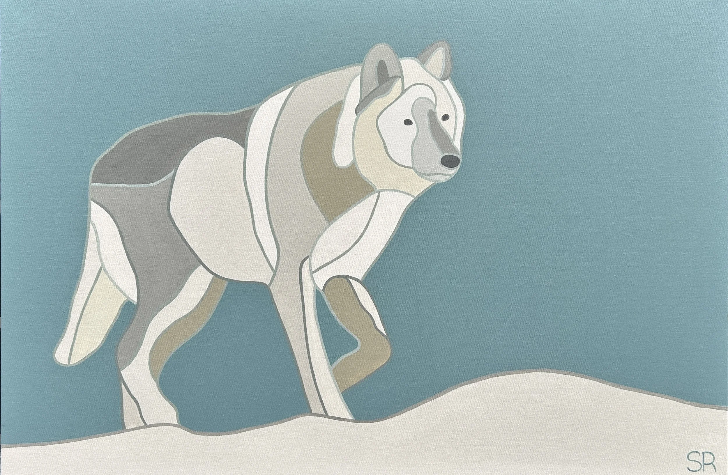 Lone Wolf, 2025. Acrylic on Canvas - 36" x 24" SOLD