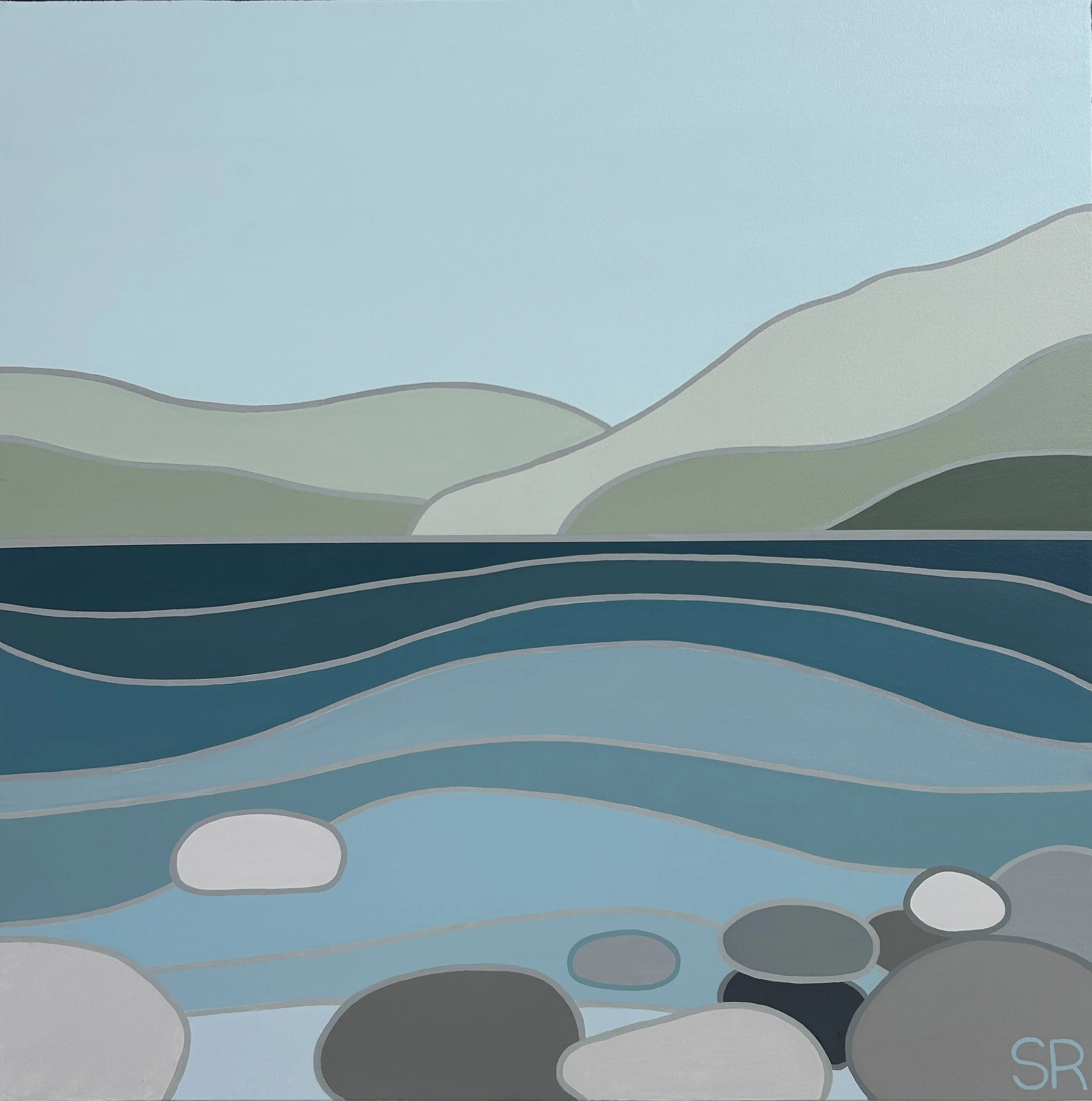Rocky Shores, 2025. Acrylic on Canvas - 30" x 30" SOLD