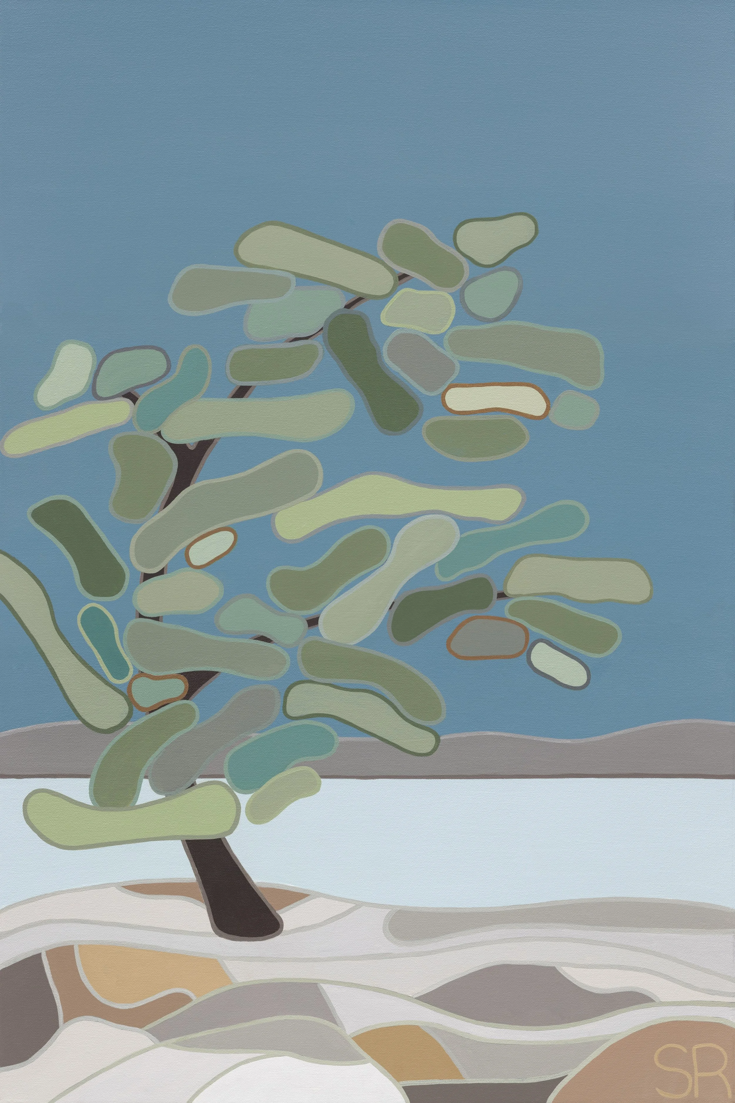 Bent But Not Broken, 2026. Acrylic on Canvas - 24" x 36" $800