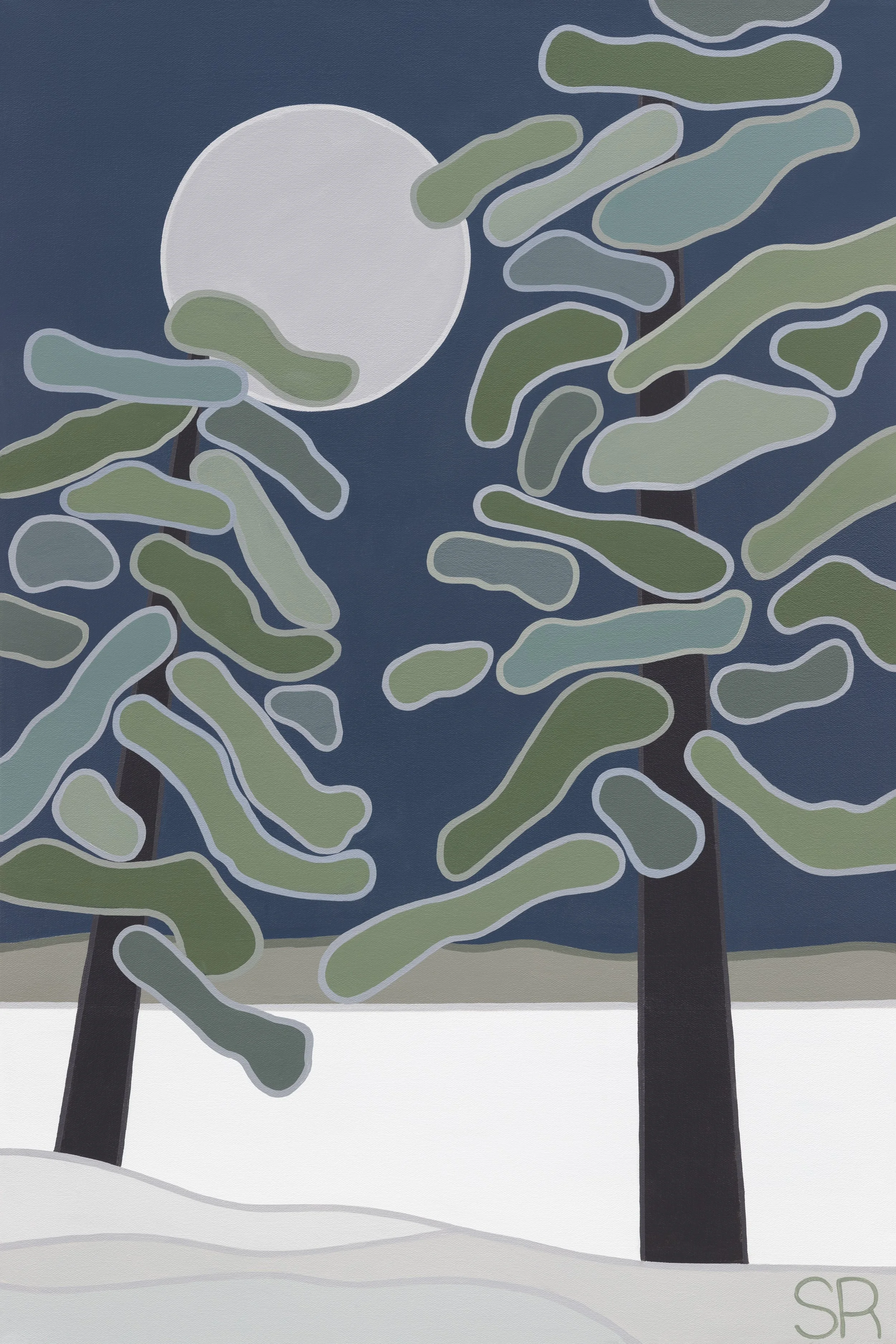 Over the Moon, 2026. Acrylic on Canvas - 24" x 36" $800