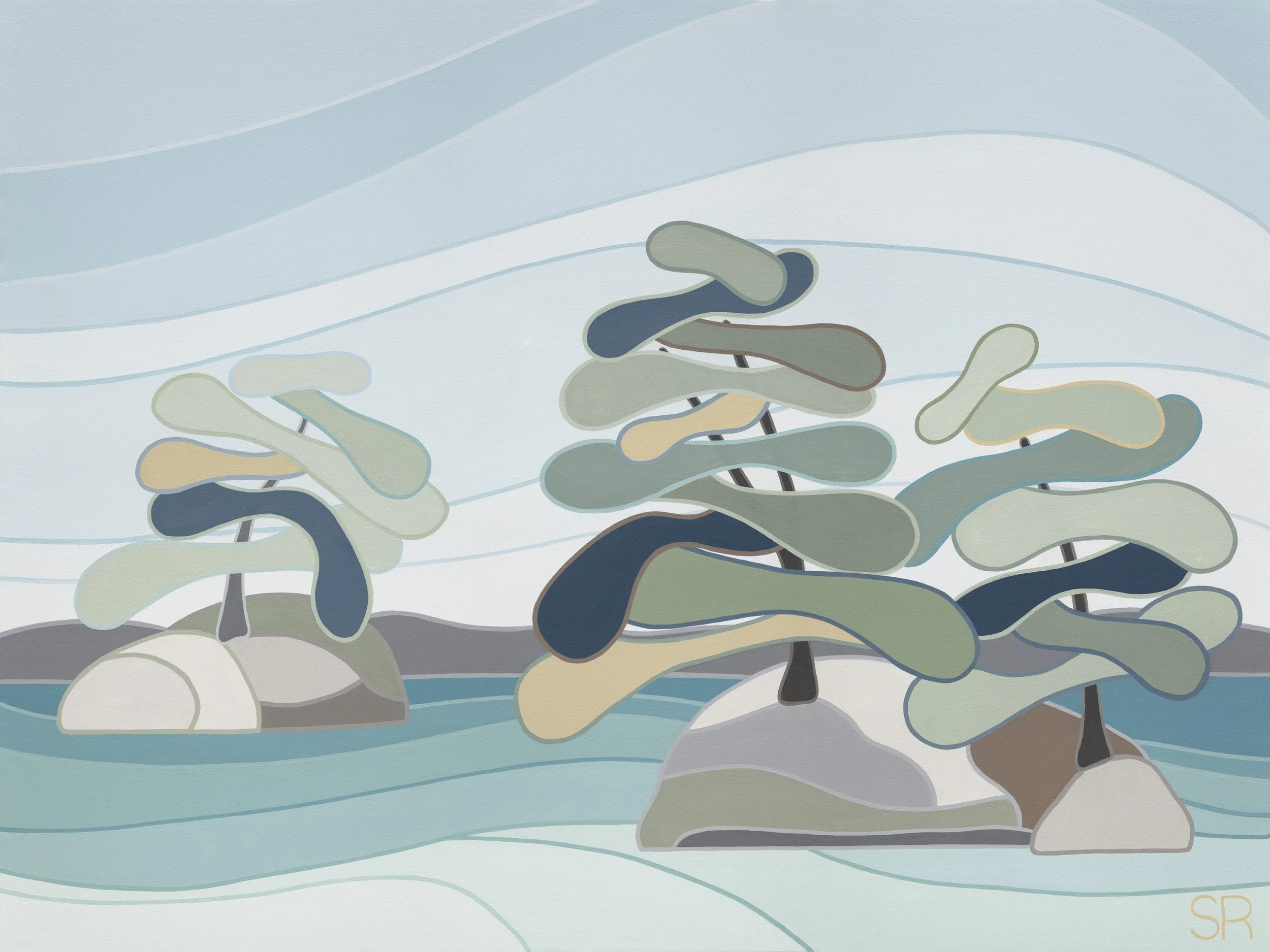 Tree Angels, 2025. Acrylic on Canvas - 36" x 48" SOLD