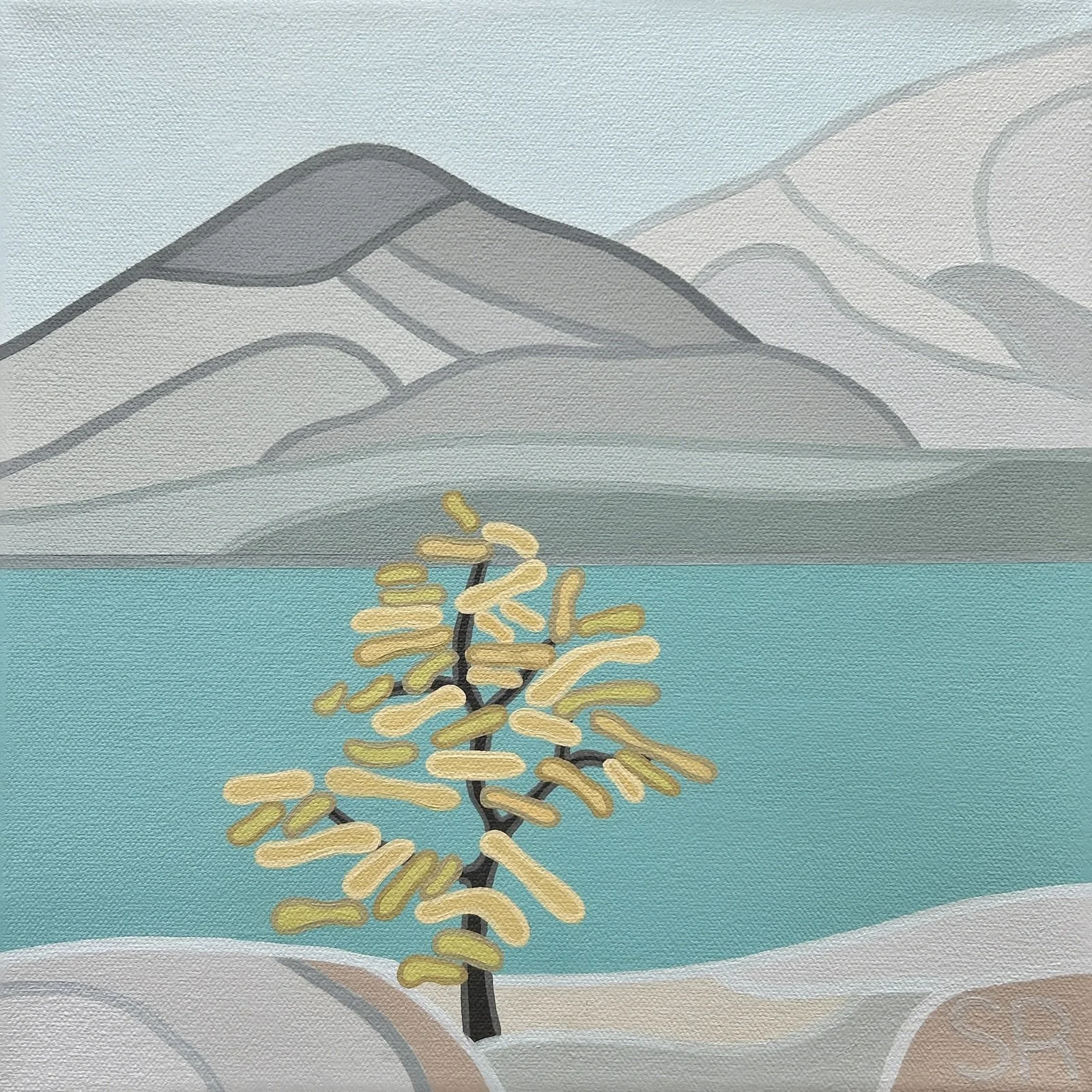 Mellow Yellow, 2026. Acrylic on Canvas - 12" x 12" SOLD