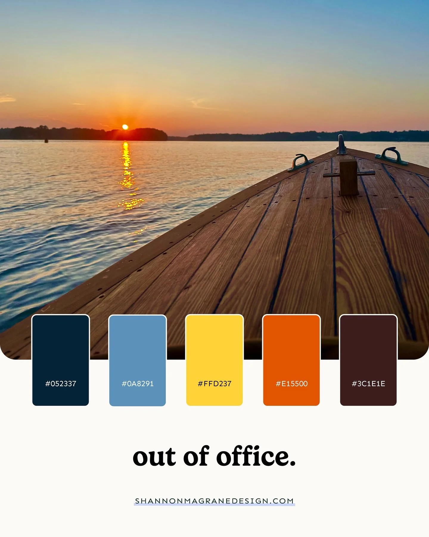 Out of office until next week! Going to enjoy some sunshine, boating and camping at the lake. 

Back to it Monday, until then, enjoy this color palette 😎
