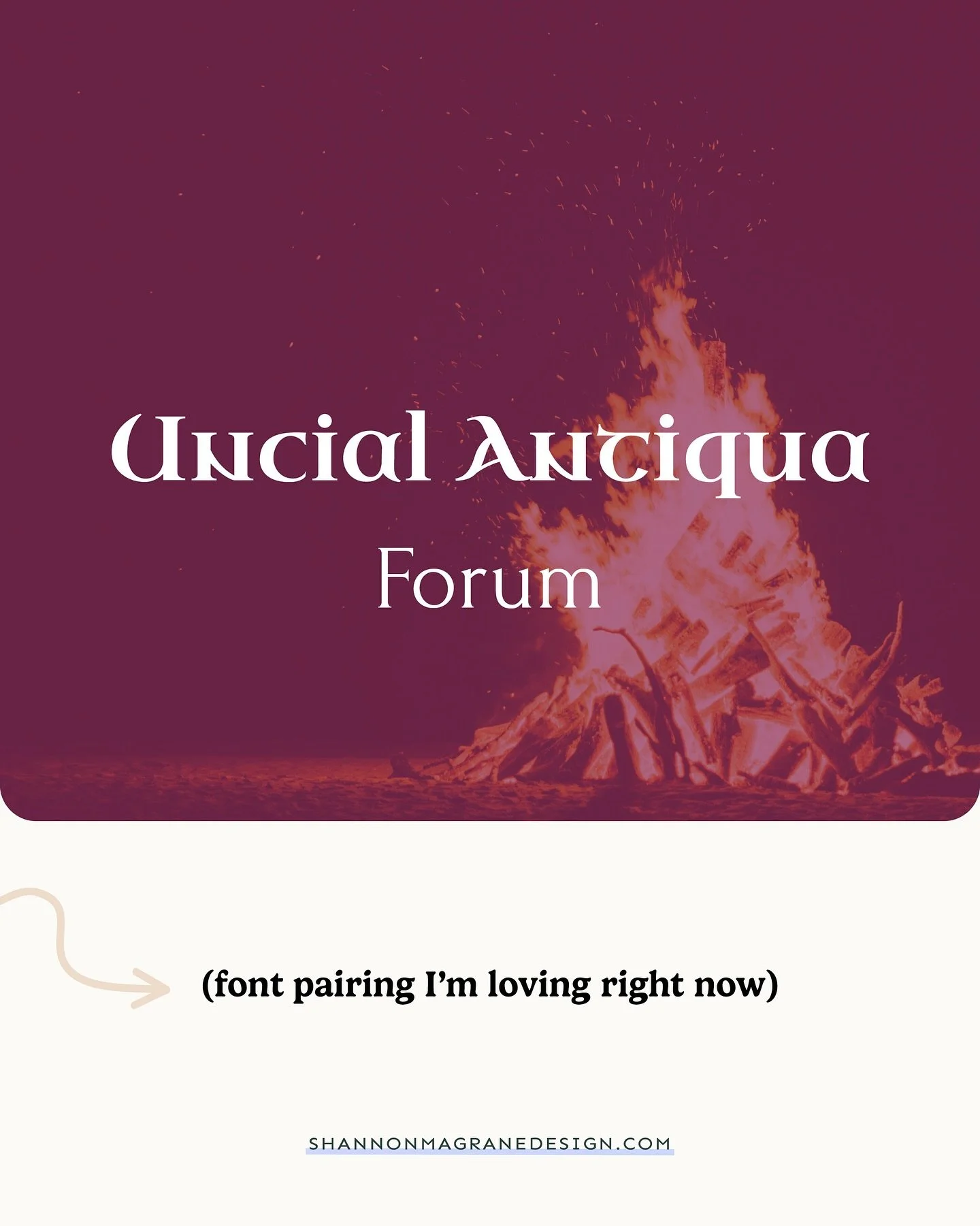 A font pairing for Samhain 🔥

Uncial Antiqua and Forum are both free on Google Fonts &mdash; go get em and tell some spooky stories!